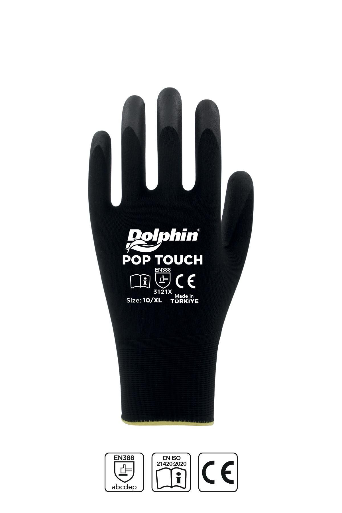 supertrend Süpertrend Dolphin Polyester Poliüretan İş Eldiveni Siyah Pop Touch 10-xl 1 Çift