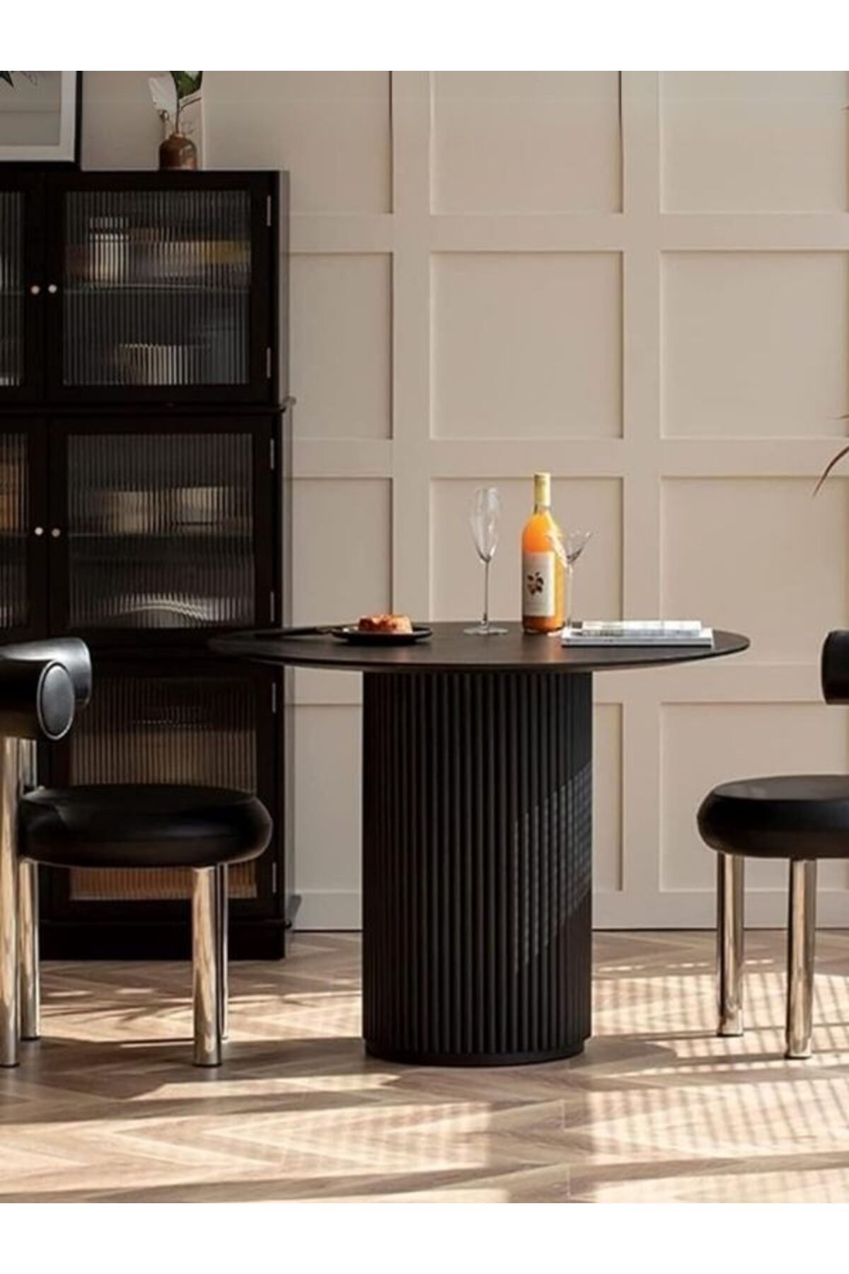 Gazzini Furniture Breeze Yuvarlak Ahşap Bohem Masa 90x90