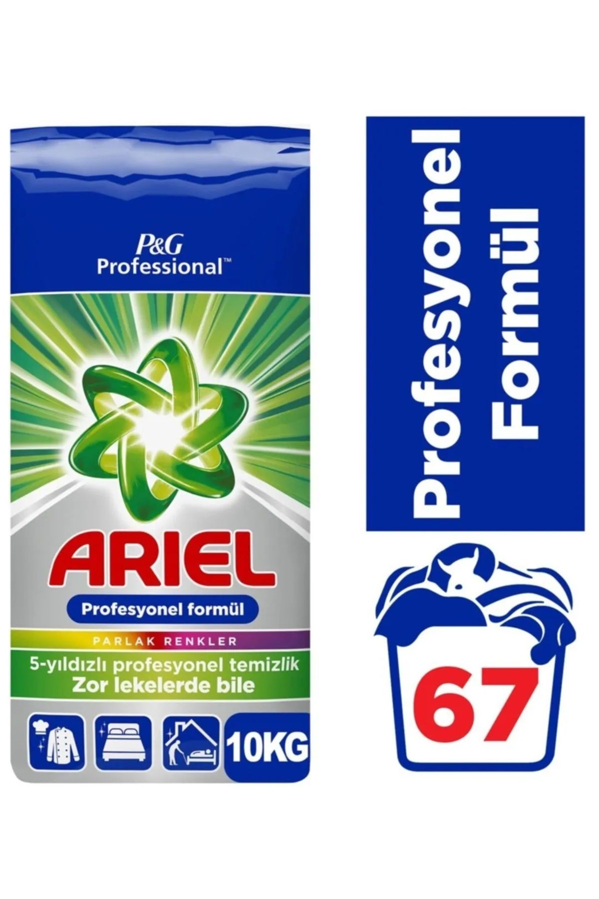 Ariel Detergent Automat Ariel Professional Formula, Pudra 10 Kg, Rufe Albe Si Colorate, 67 Spalari - One Size