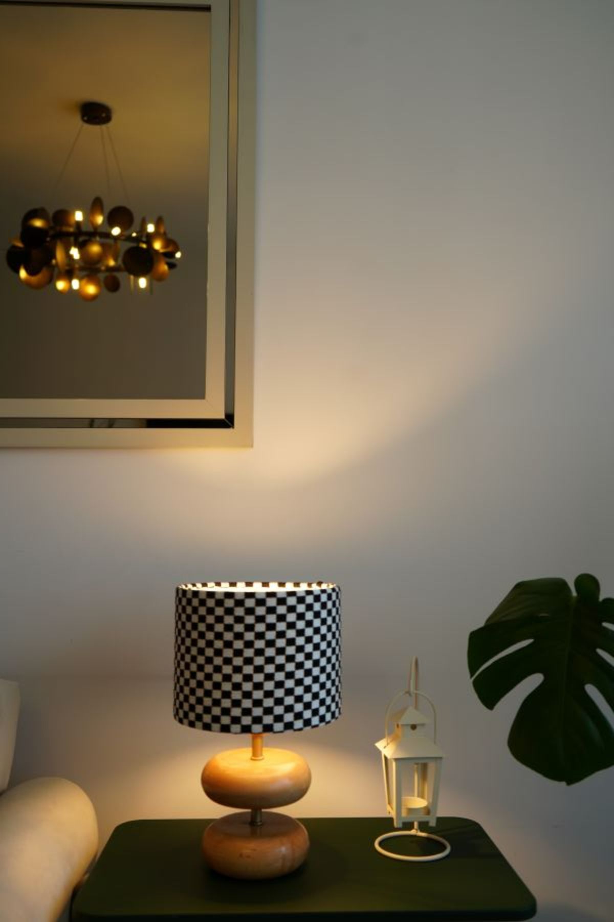 retro home design Çift Silindir Doğal Dama Baskı Model Silindir Dokuma Kumaş Şapka Abajur Salon Yatak Odası