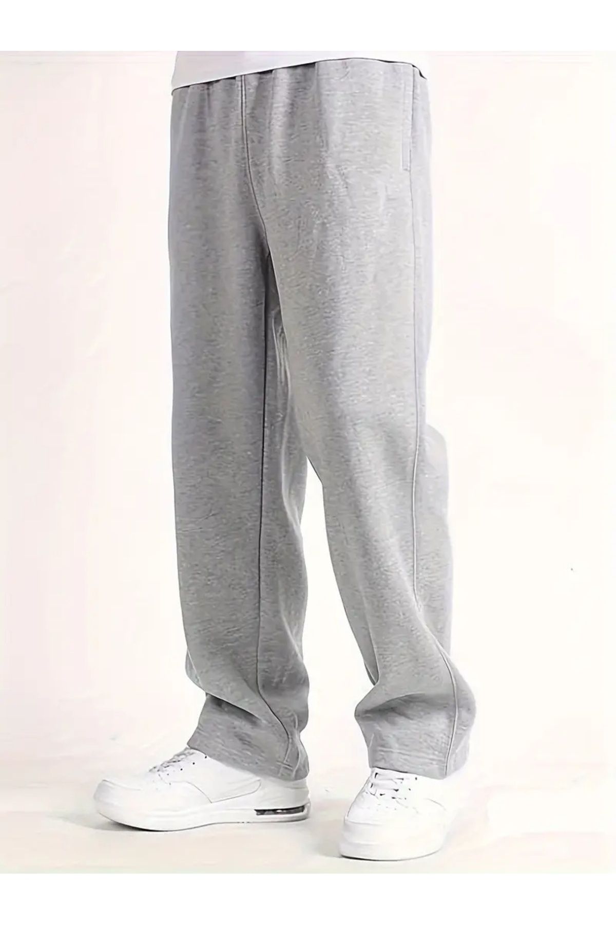 NURVES GRİ UNISEX DÜZ PAÇA EŞOFMAN ALTI