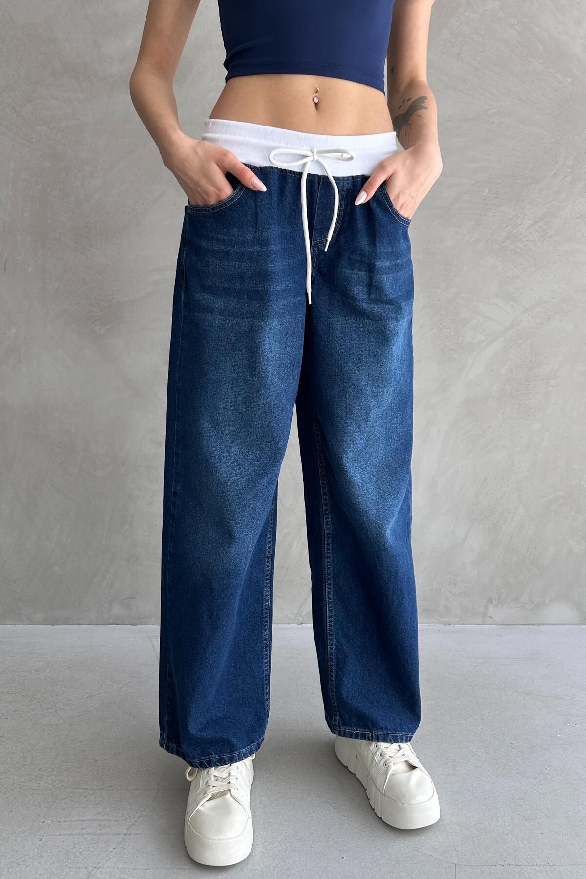 ZAROLİ Yüksek Bel Bağcık Bel Detay Jean