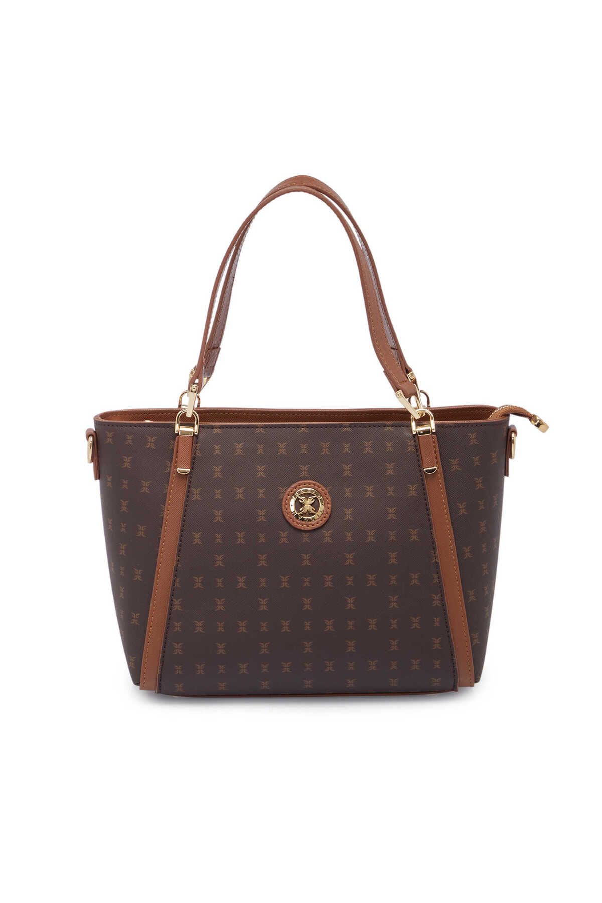 Tergan Kahve Print Kadın Omuz Çantası - S25Y1PR09174-T4J