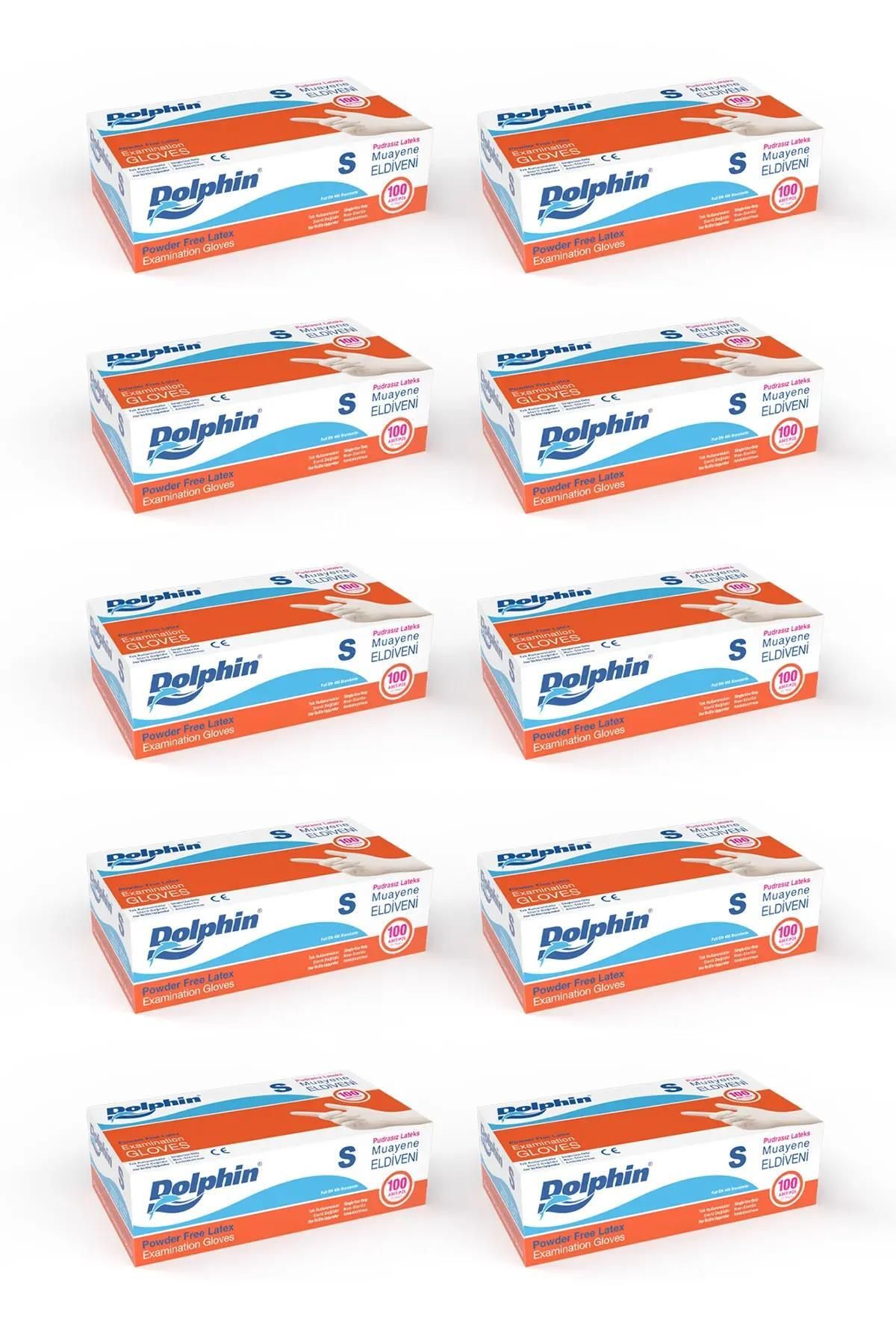 alsepeteavm Dolphin Pudrasız Lateks Muayene Eldiveni S Beden 100 Adet X 10 Paket - Mdr
