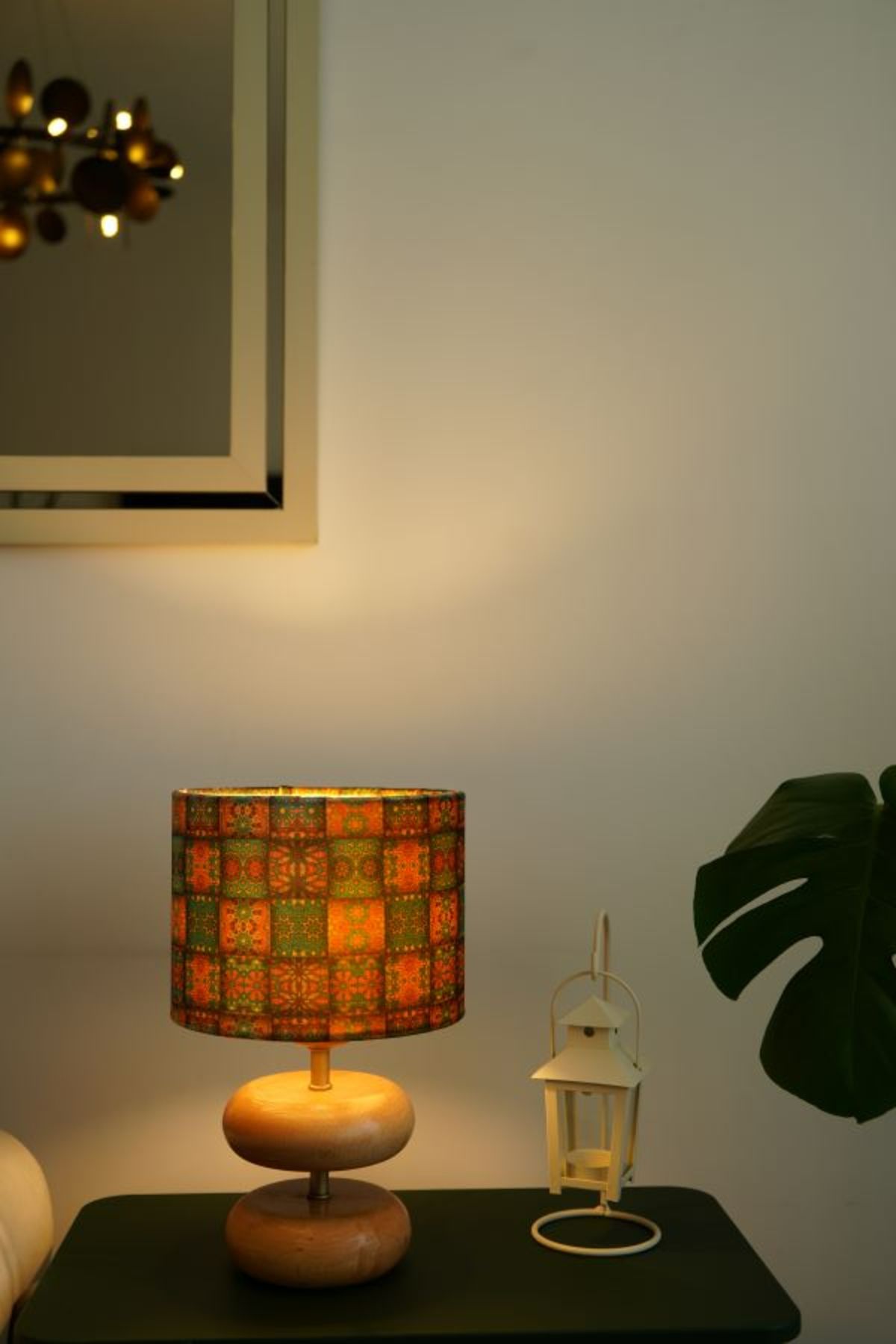 retro home design Çift Silindir Doğal Ahşap Renkli Model Silindir Kadife Kumaş Şapka Abajur Salon Yatak Odası