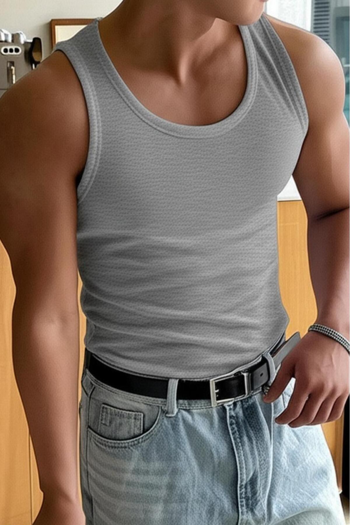 NO 601 Erkek Slimfit Kaşkorse Top Atlet