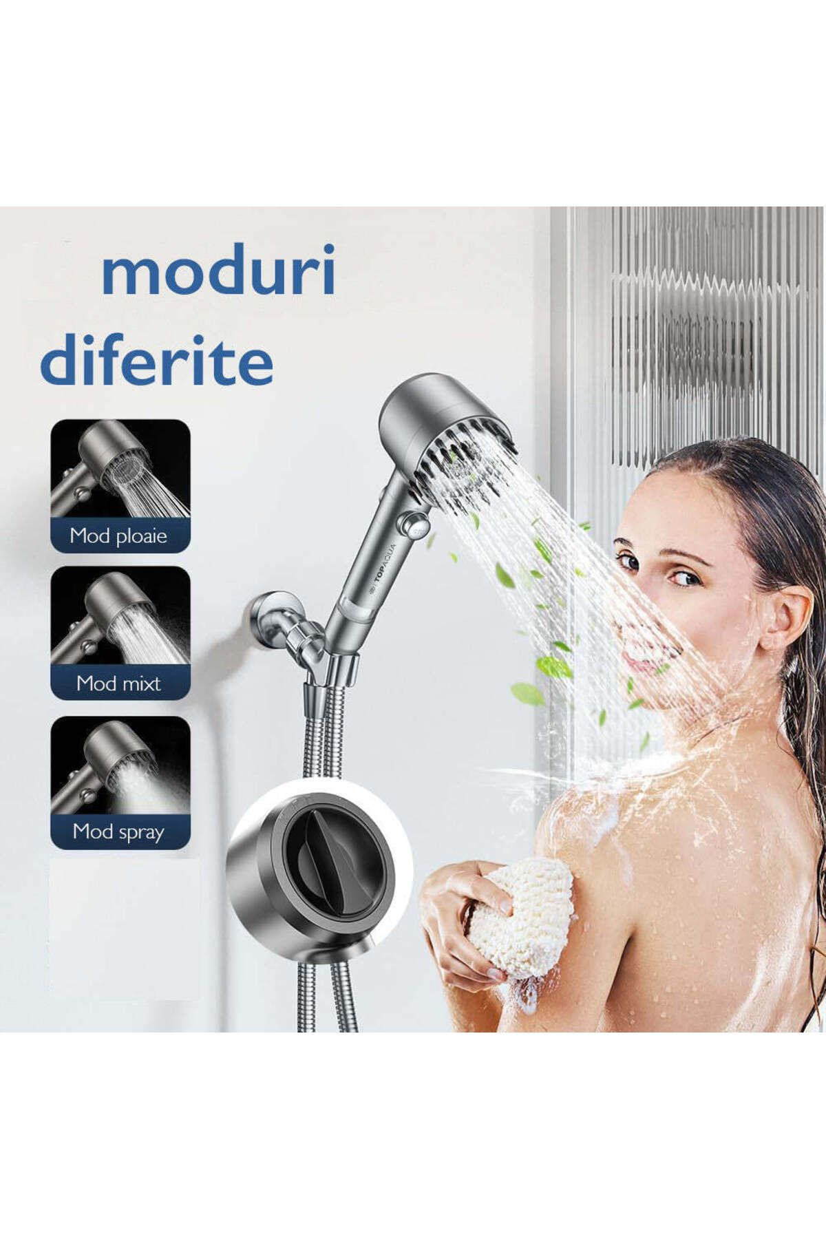 topaqua-Cap de duș HydroMist, gri 4