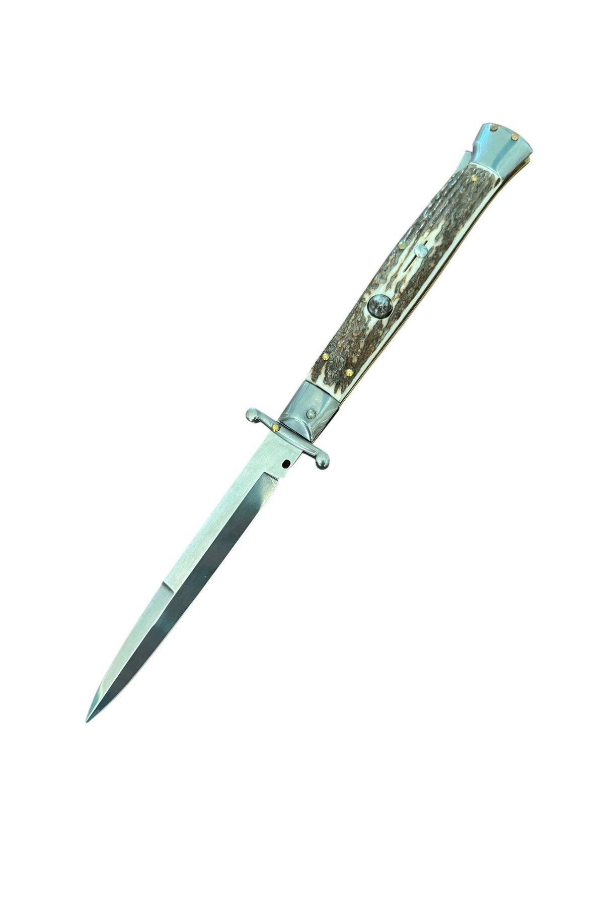 hafız ömer efendi değişmeyen kalite 1829 %100 Frank B İtalyan Stilletto 28cm Boynuz Kabze Çelik Çakı