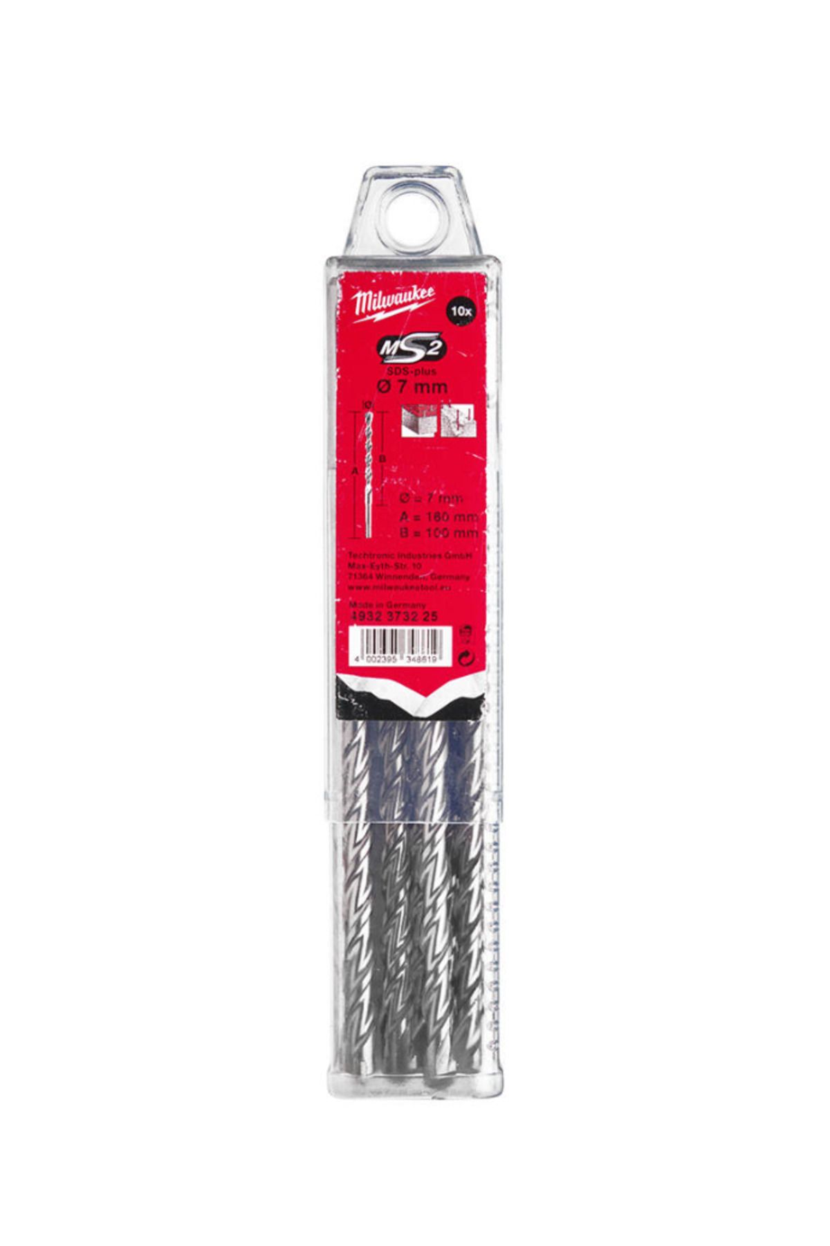 Milwaukee SDS-PLUS 7x160 MATKAP UCU MS2 SERİ 10LU PKT milwaukee
