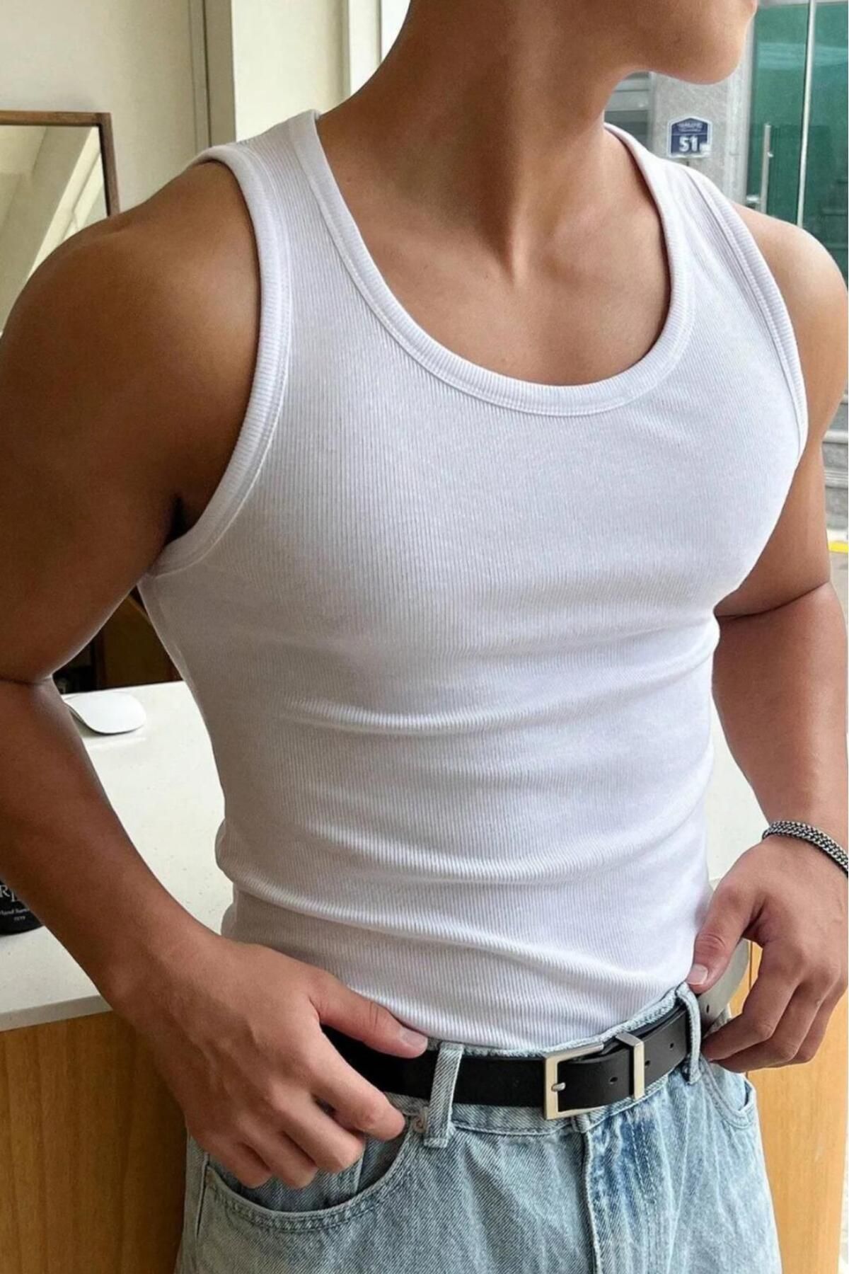 NO 601 Erkek Slimfit Kaşkorse Top Atlet