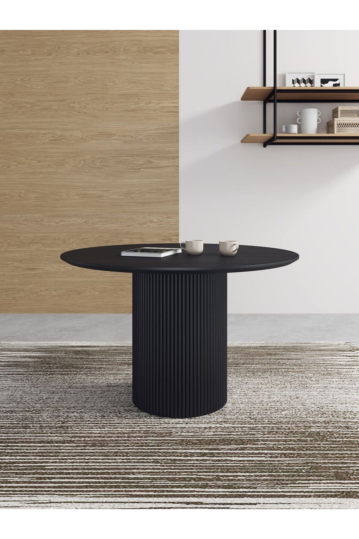 Gazzini Furniture Breeze Yuvarlak Ahşap Bohem Masa 100x100