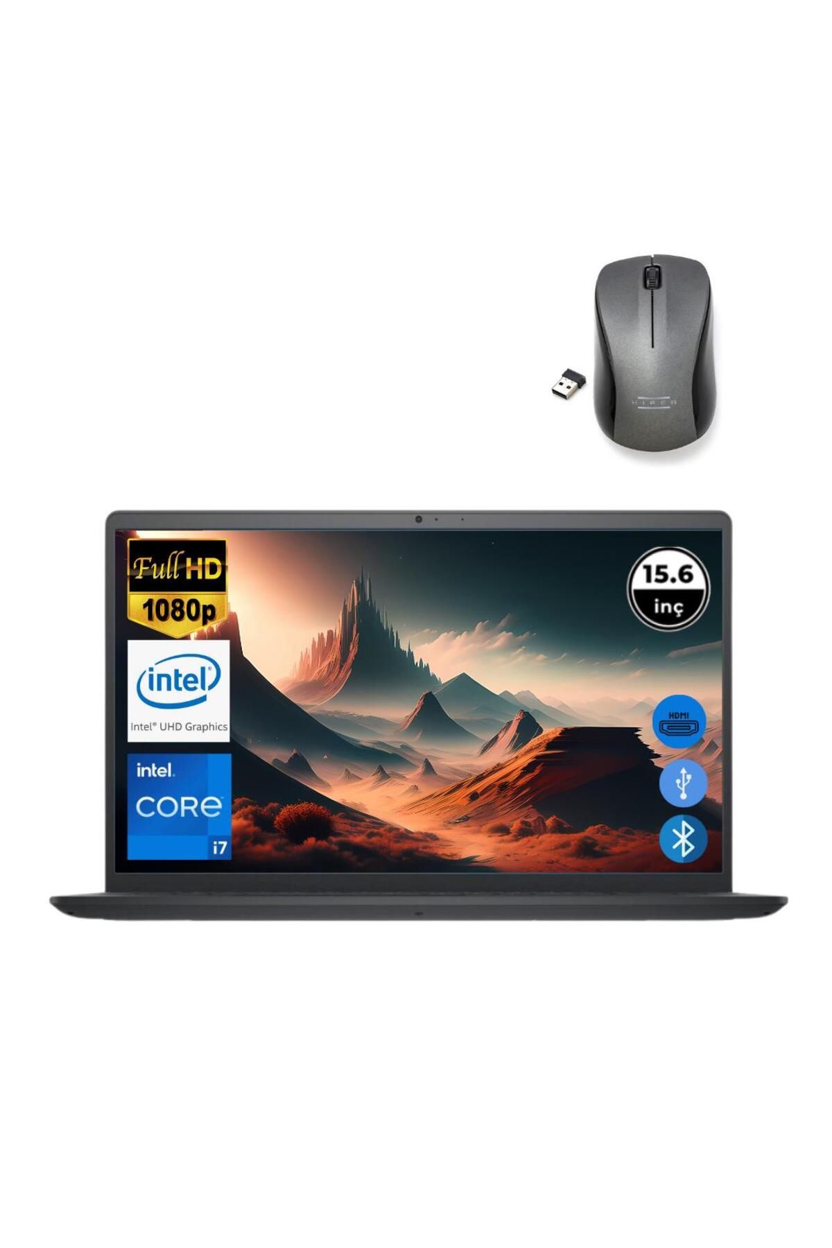 Dell Inspiron 3520 i7 1255U 8GB 1TB M.2 SSD I35201013U ATL33 O/B 15.6" Ubuntu Taşınabilir Bilgisayar