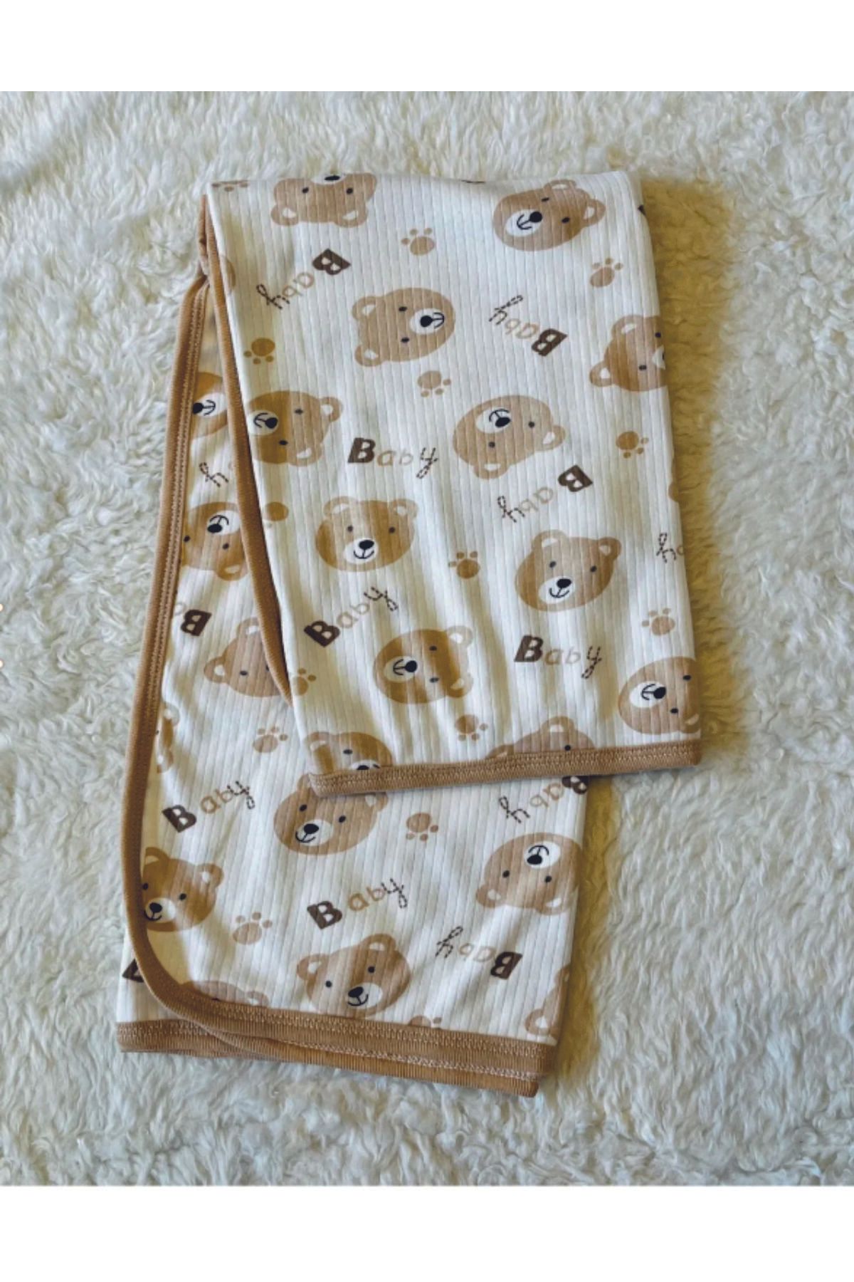 Baby Wings Baby Baskılı Raporlu Tek Kat 80x90 cm Bebek Battaniye