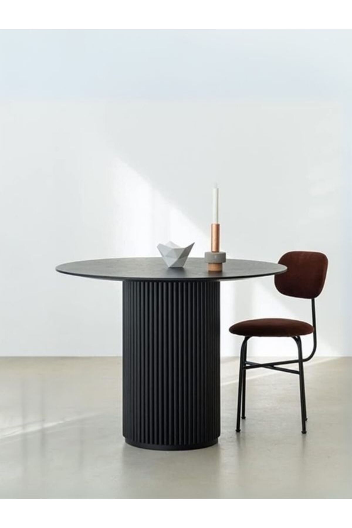 Gazzini Furniture Breeze Yuvarlak Ahşap Bohem Masa 110x110
