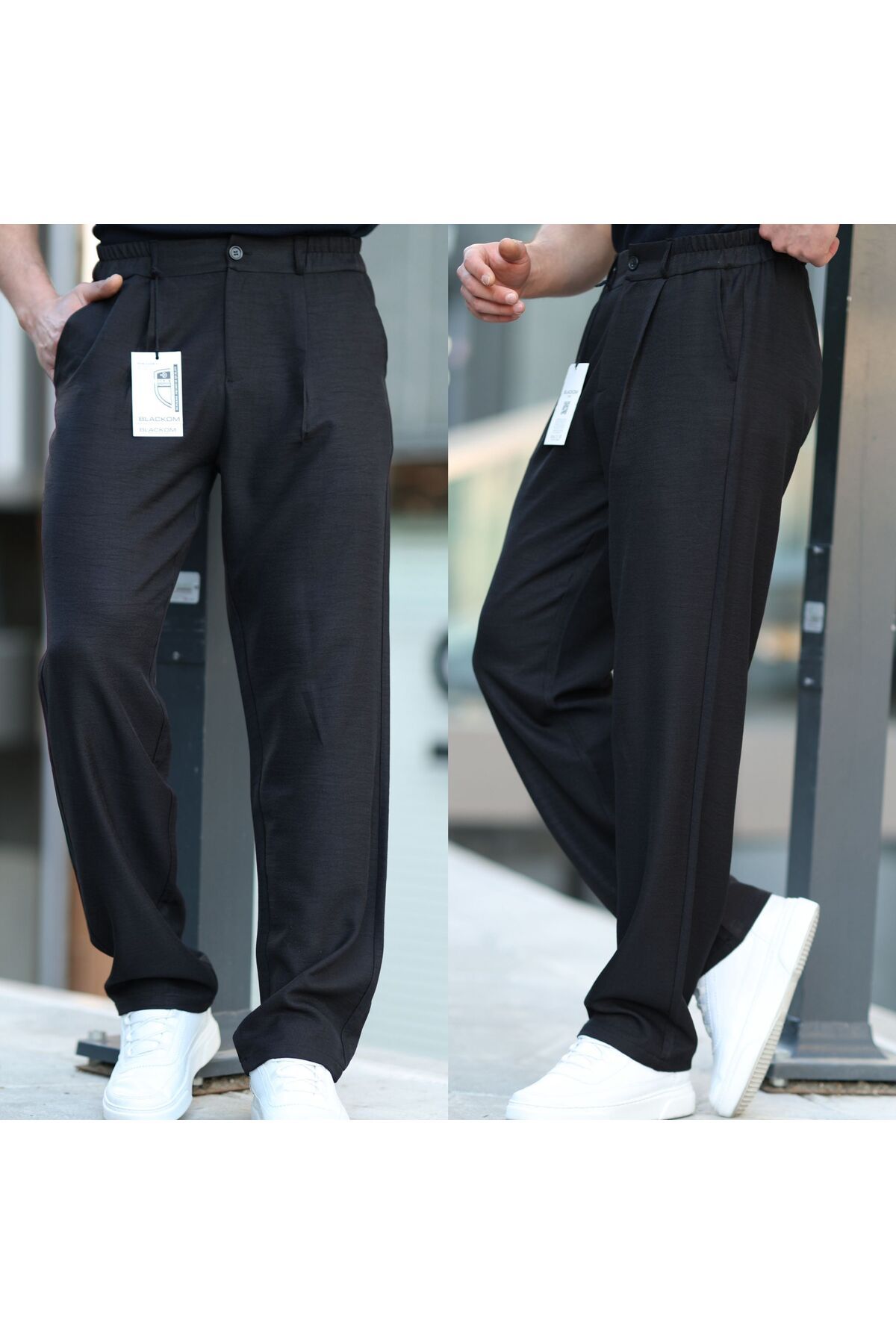 VİPMAN MODA Erkek Keten Bol Kesim Pantolon