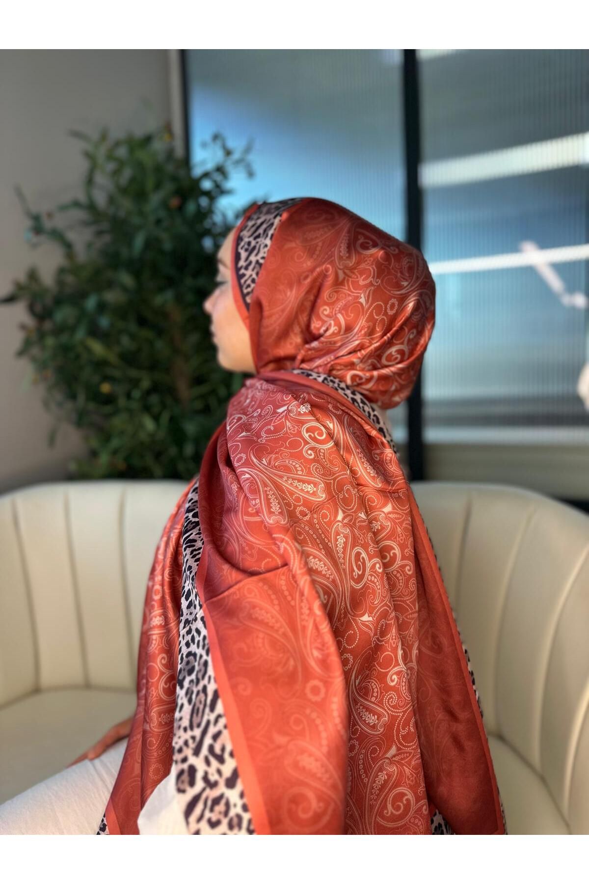 Oxygen Scarfs Leopar Detaylı Pamuk İpek Şal-456654