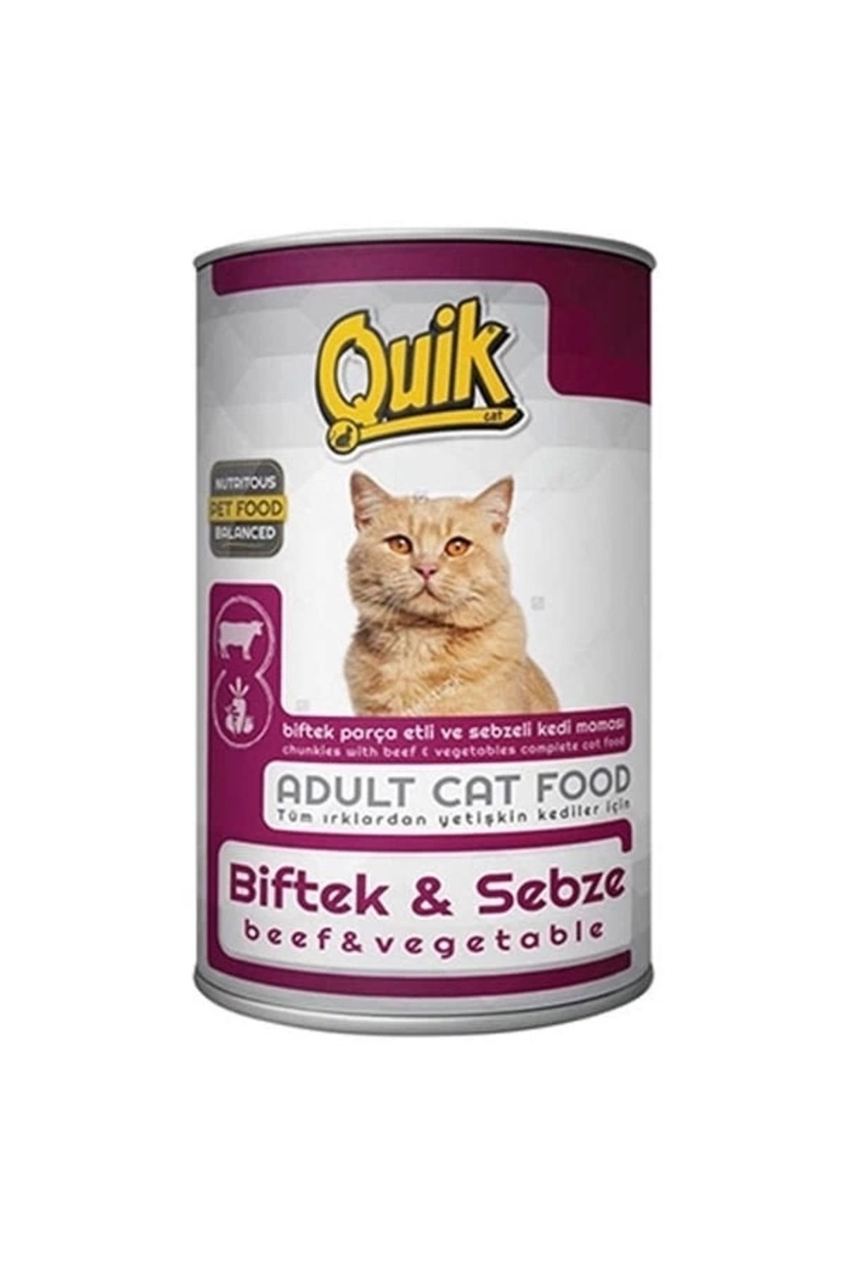 thebestnzm Quik Biftek ve Sebzeli Yetişkin Konserve Kedi Maması 415 Gr