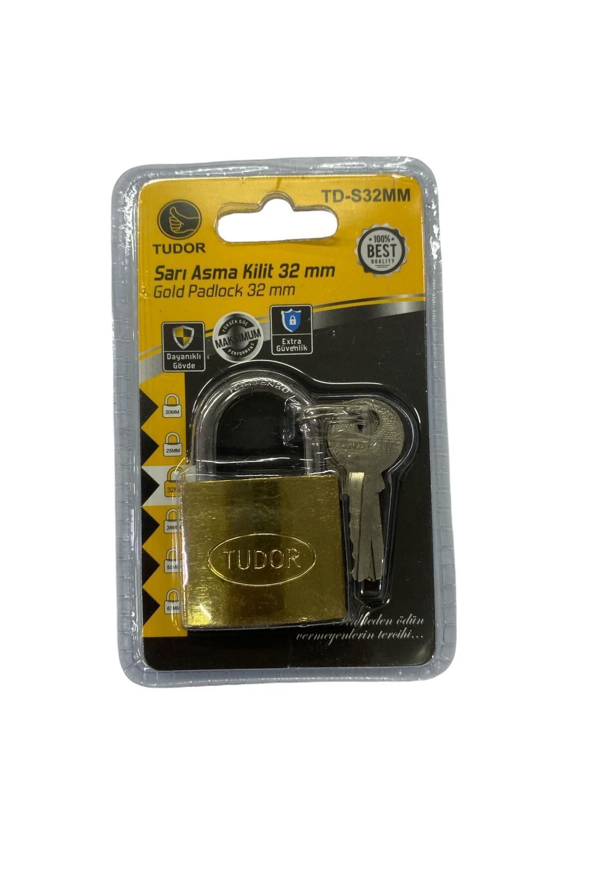 AYLİNA Tudor 32 mm Sarı Asma Kilit
