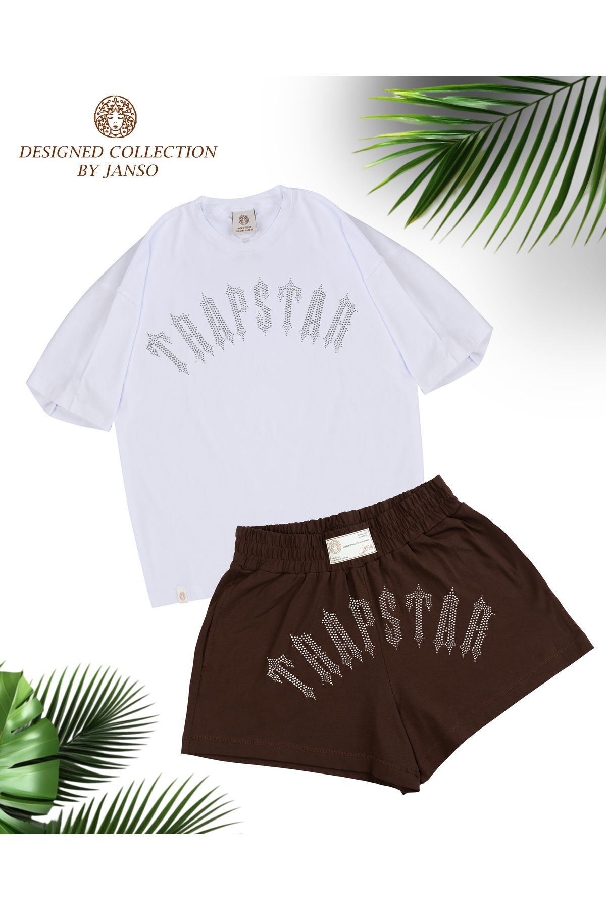 JANSO GROUP - KADIN PAMUKLU BASKILI TAŞ BASKILI TSHIRT