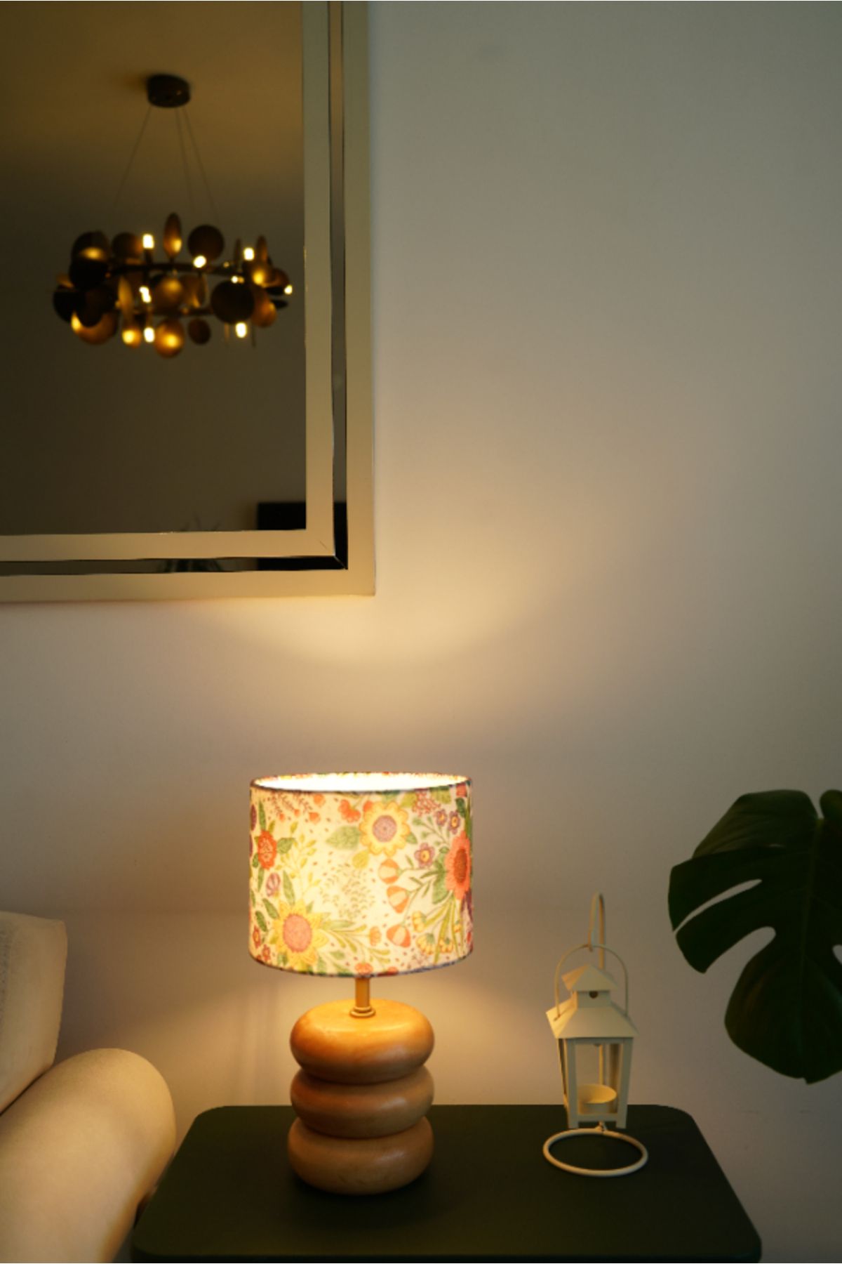 retro home design Üç Kat Silindir Çiçekli Dokuma Model Silindir Kumaş Şapka Abajur Salon Yatak Odası