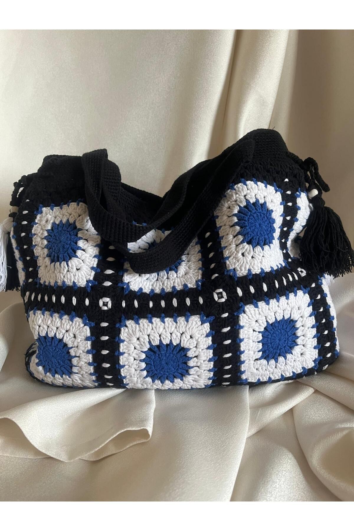 İhtiyacımVar Şık tasarımlı büyük boy Omuz Çantası, Cotton İple Örülmüştür.