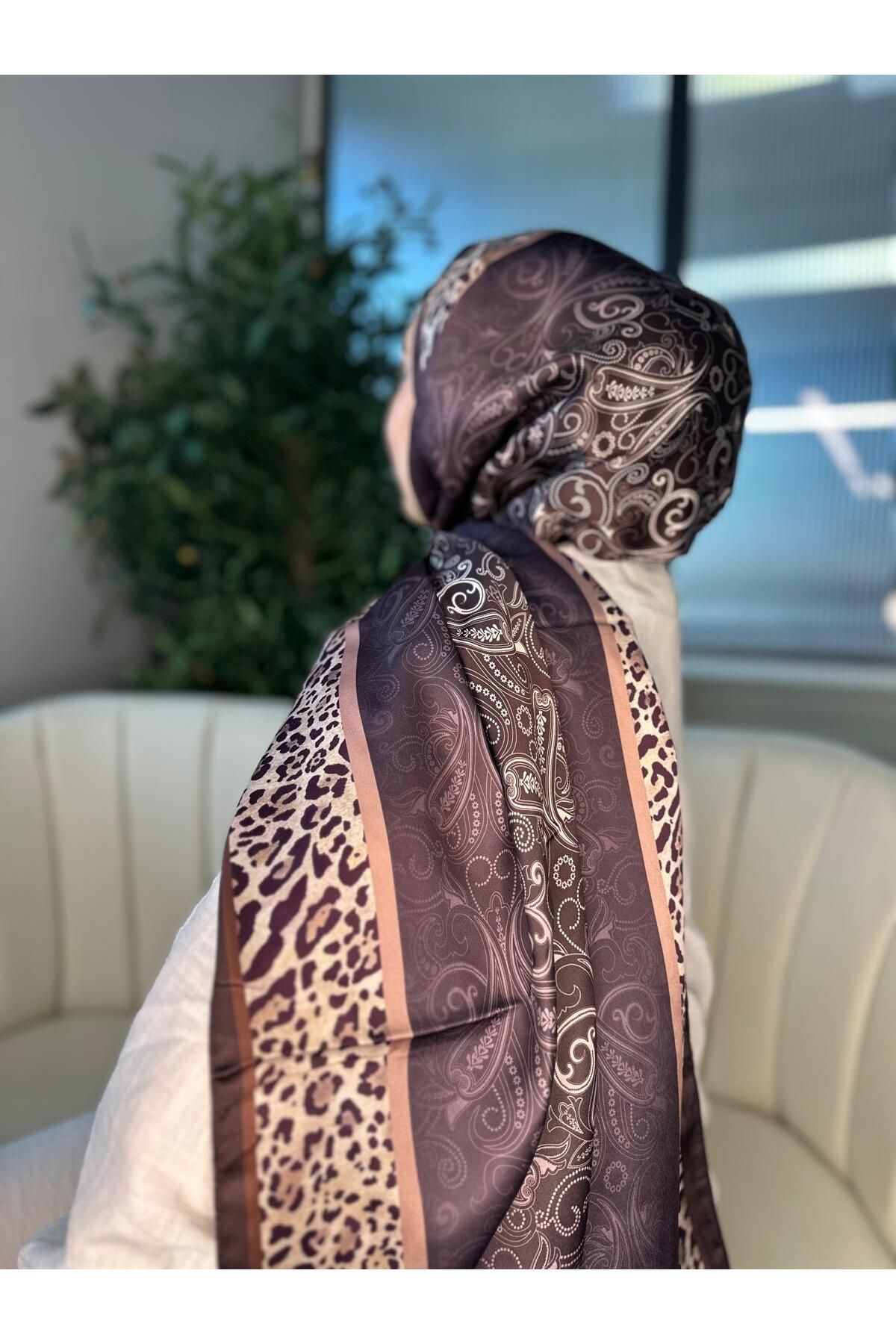 Oxygen Scarfs Leopar Detaylı Pamuk İpek Şal-456654
