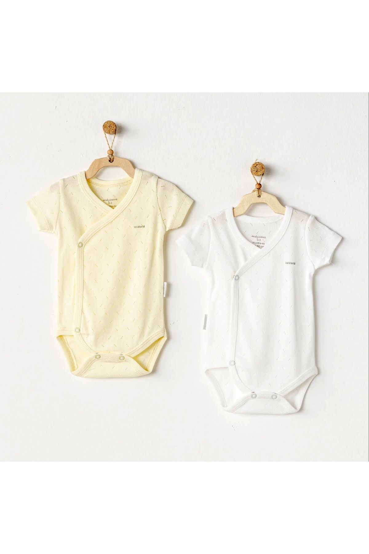 Akm Life Ac25555 Jacquard Basic 2'li Zıbın Body Yellow White