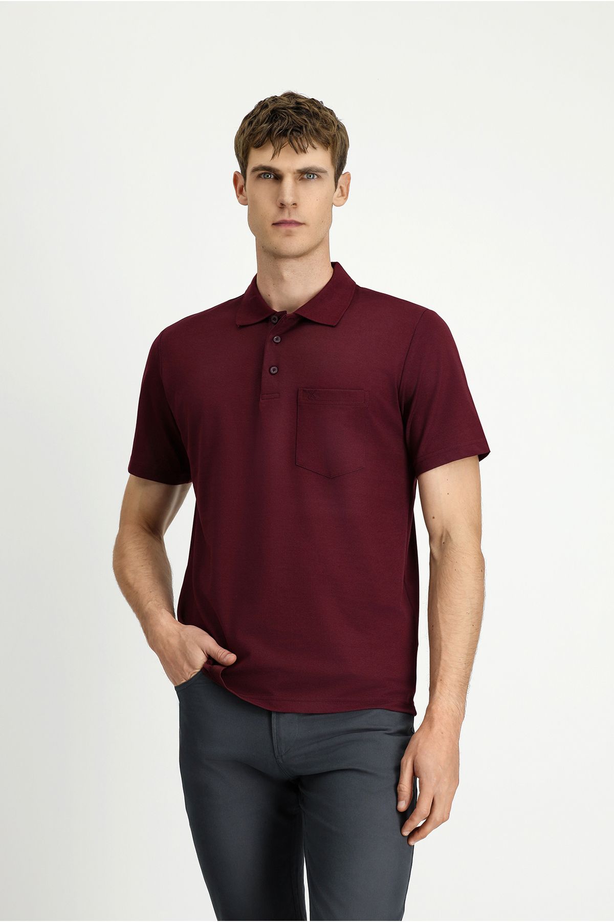 POLO CLUB Regular Fit Pamuklu Nakışlı Cepli Polo Yaka Tişört