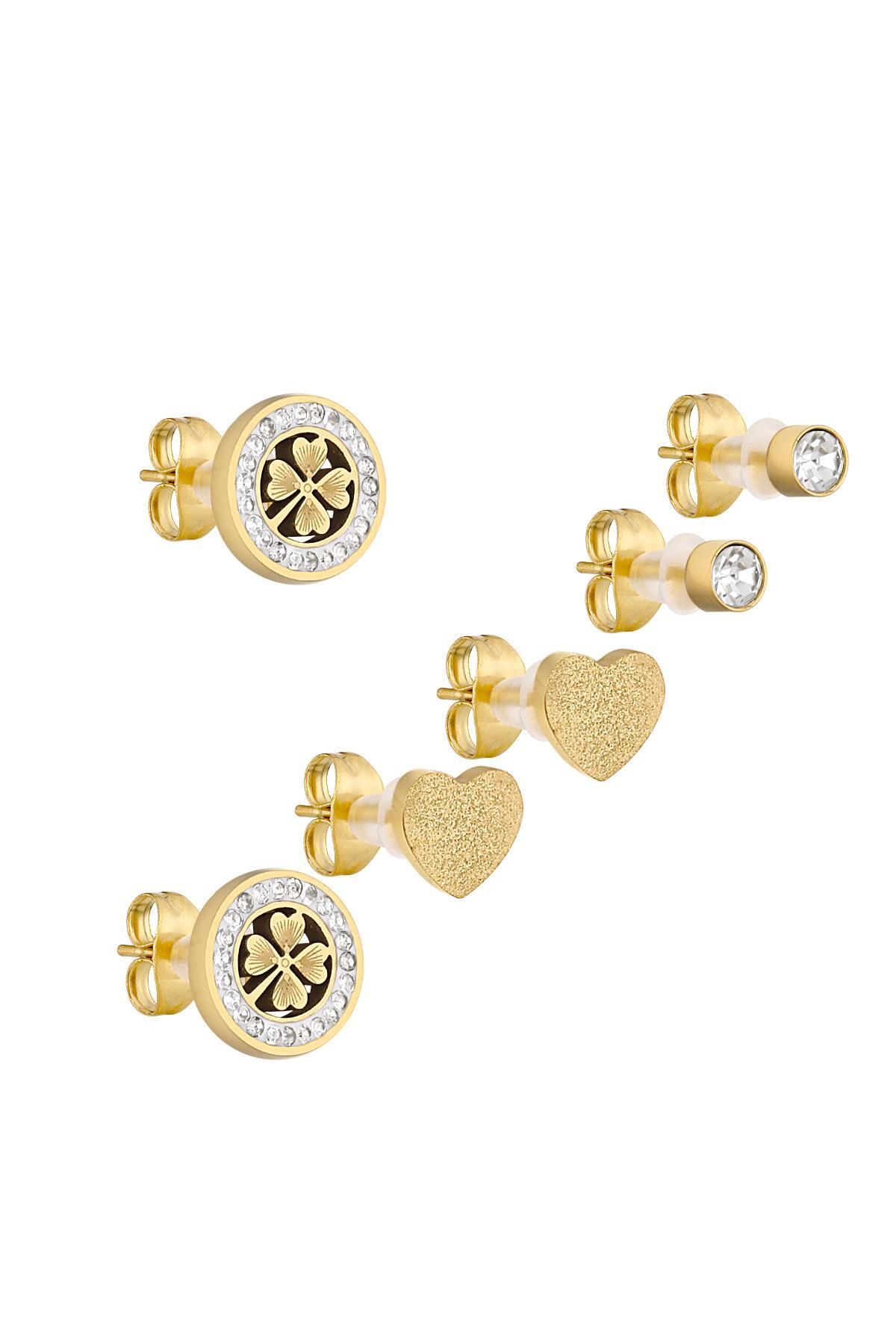 cacharel classic 14K Altın Kaplama Çelik Küpe
