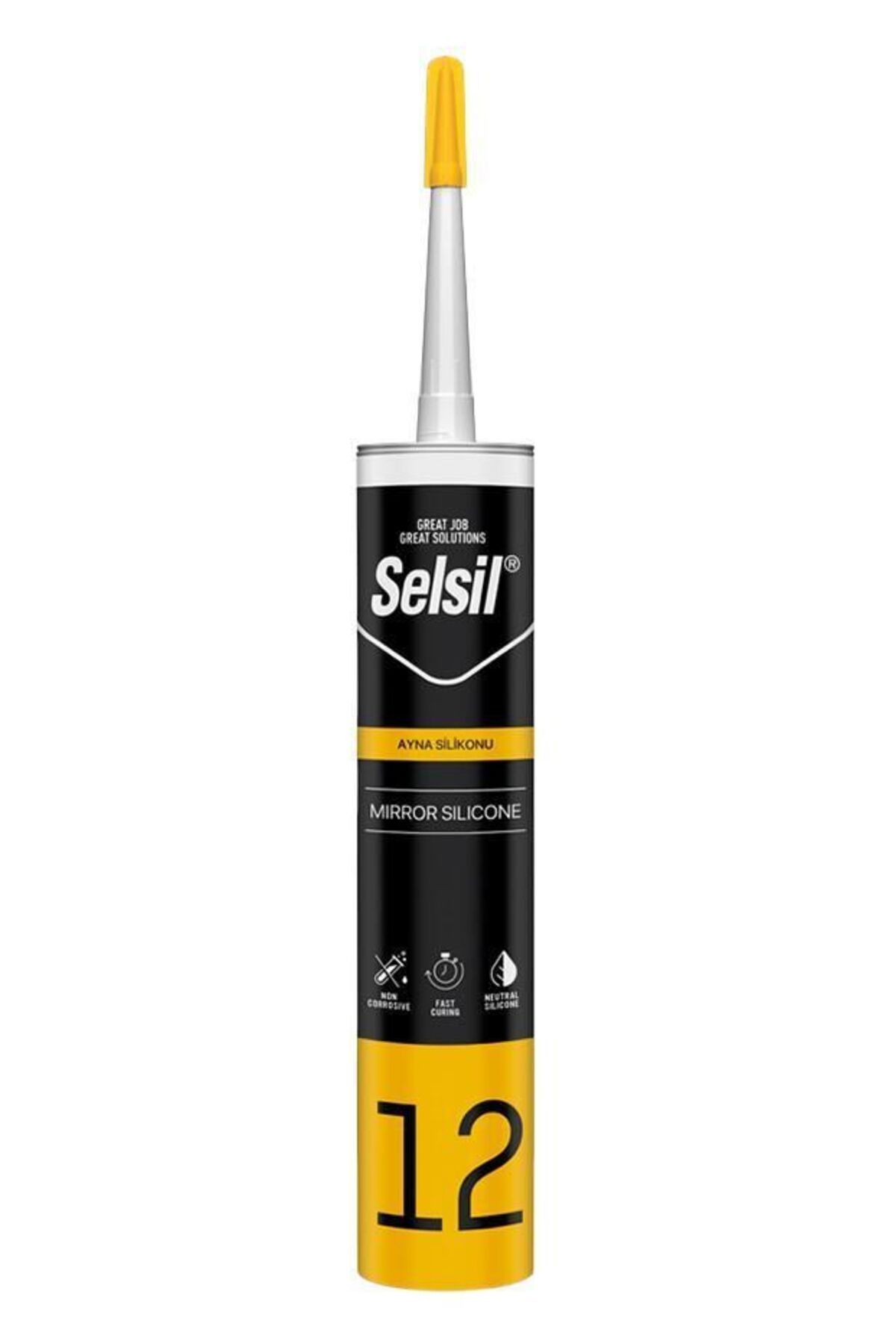 Toptan Bulurum Selsil 12 Ayna Silikonu Şeffaf 280 ml