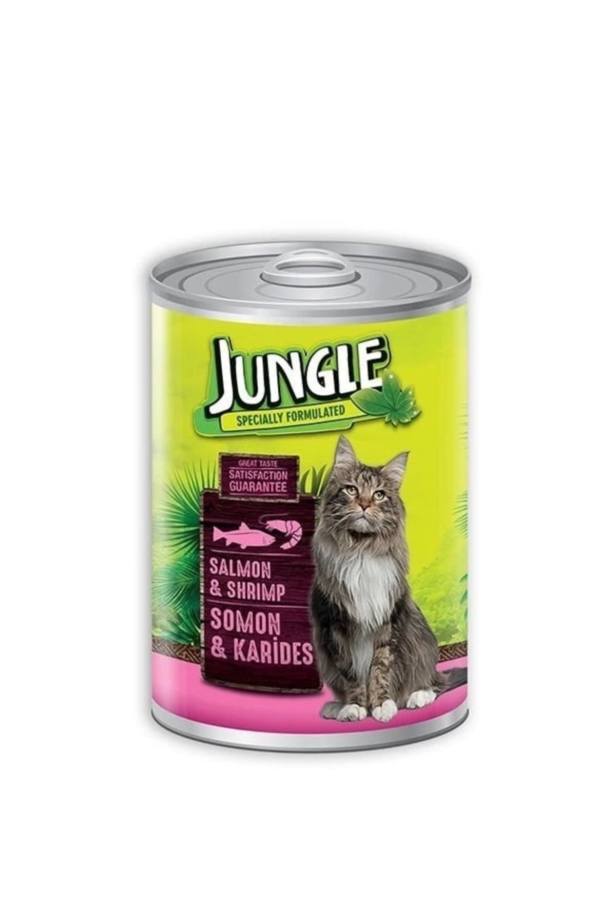 thebestnzm Jungle Somonlu Karidesli Konserve Kedi Maması 415 Gr