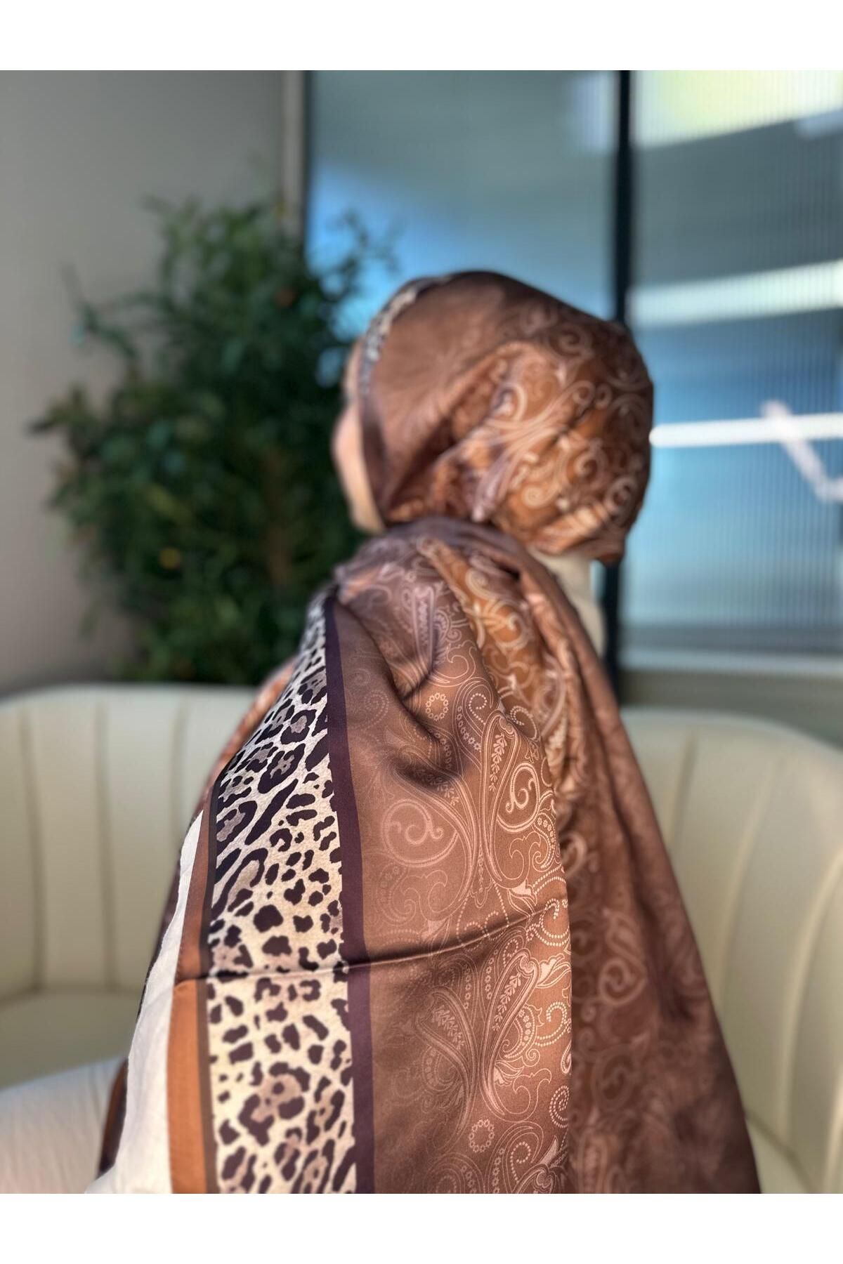 Oxygen Scarfs Leopar Detaylı Pamuk İpek Şal-456654