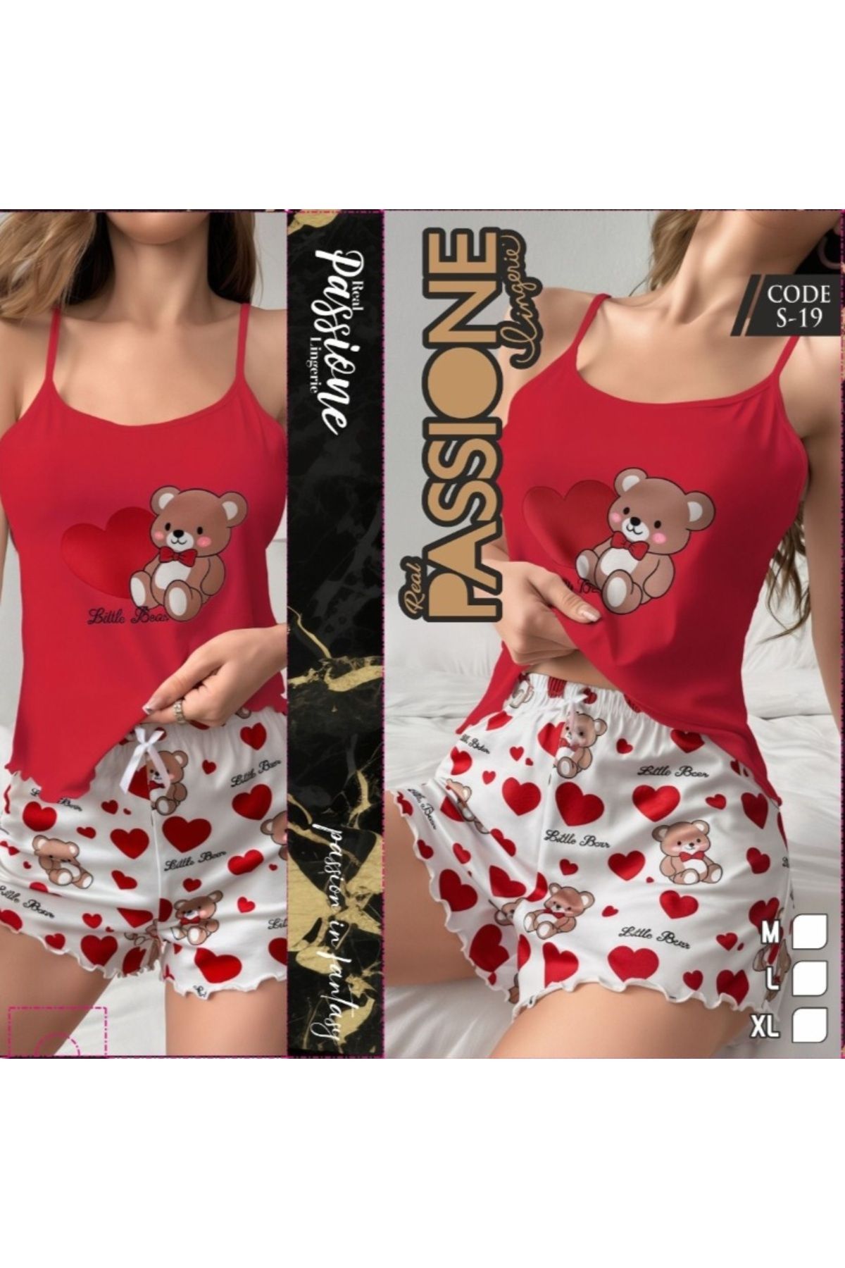 MISSIS PIJAMA İP ASKILI ŞORTLU TAKIM
