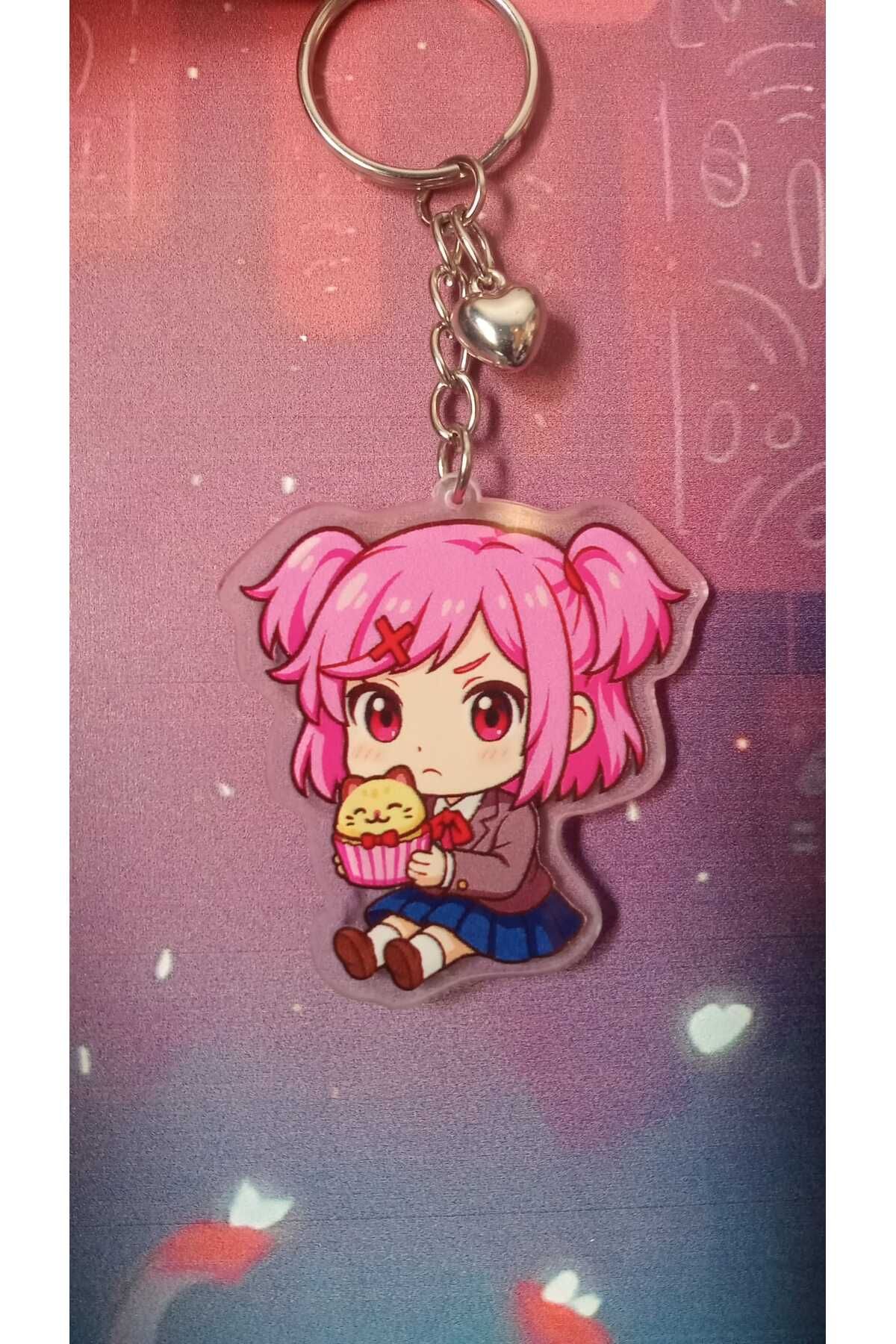 Atölye Moonlit Doki doki literature club natsuki anahtarlık ddlc anahtarlık çanta süsü