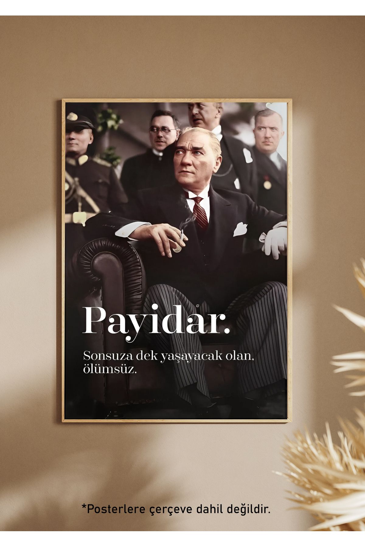 One Little Happiness Atatürk Portresi Poster Estetik Duvar Posteri , Çerçevesiz Poster