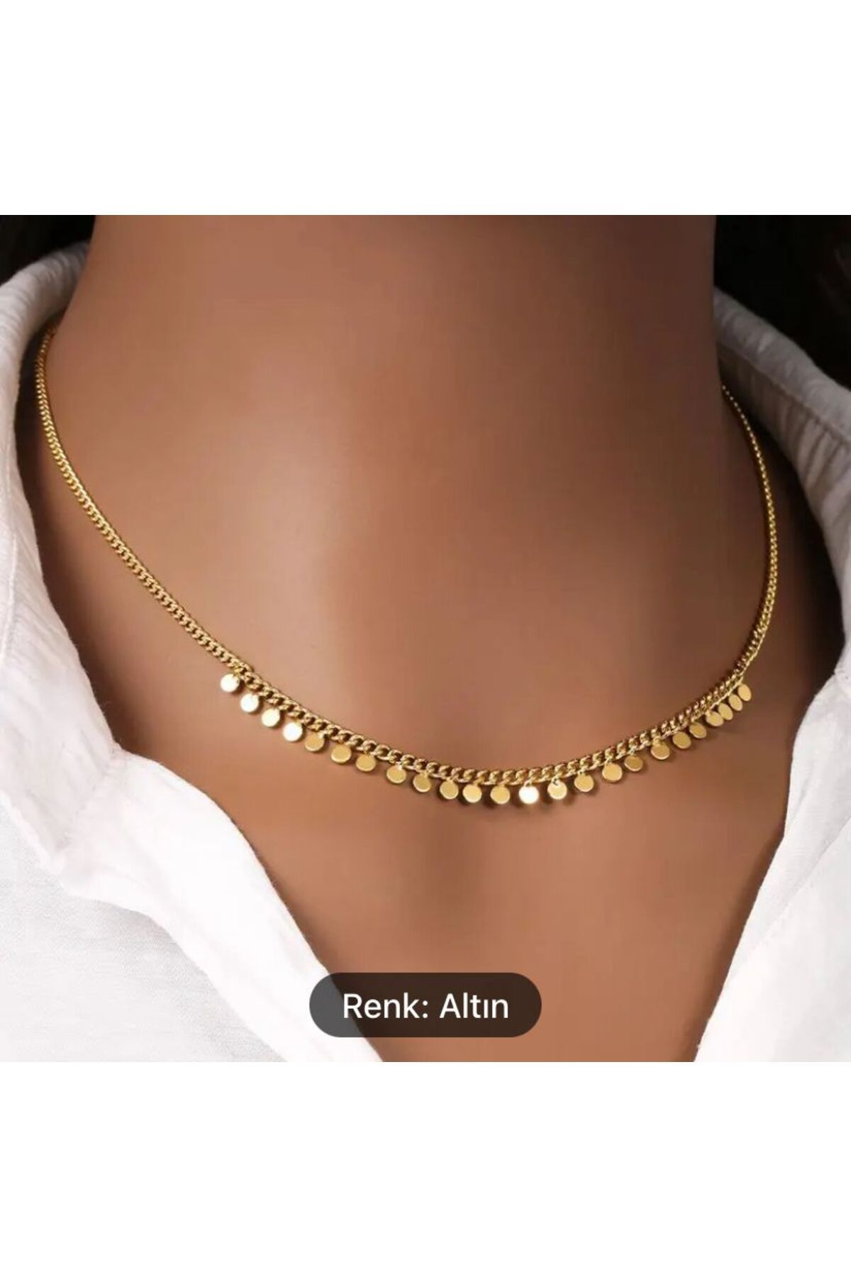 COUSİN STORE ALTIN RENGİ PUL KOLYE ZARİF
