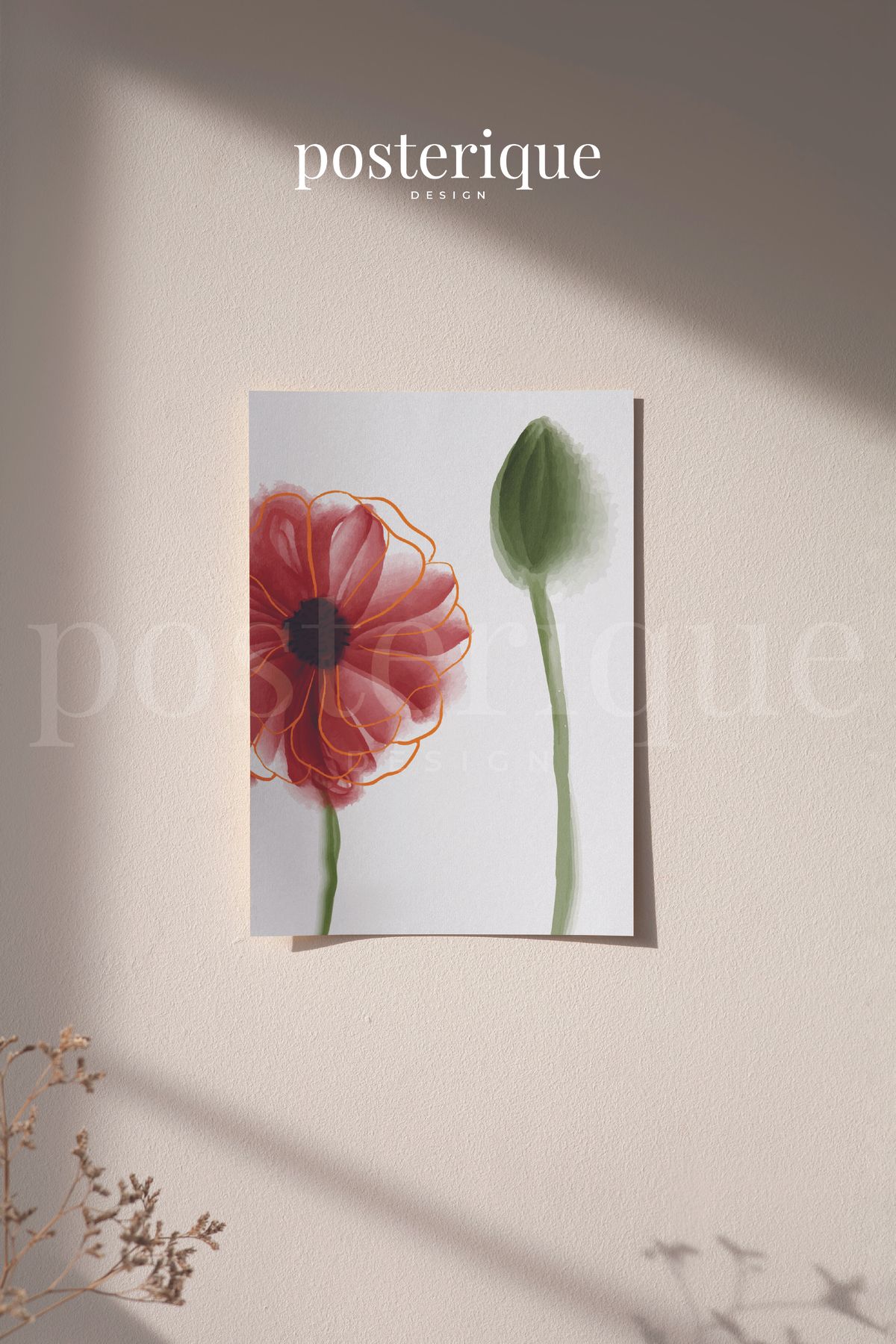 posterique Abstract Flower Çerçevesiz Tablo Çerçevesiz Poster Modern Poster Dekoratif Poster