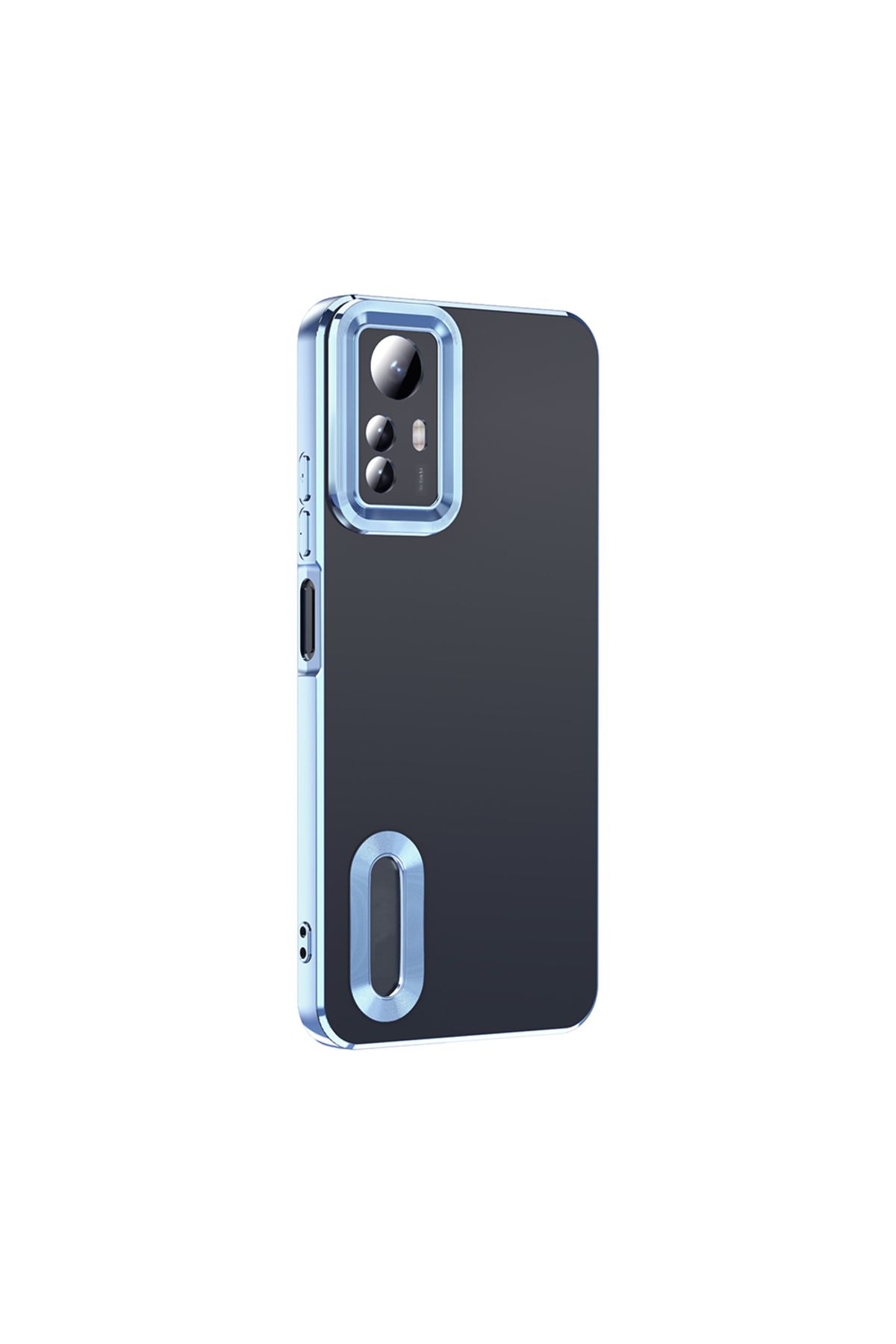 GRABONO Xiaomi Redmi Note 12S Kılıf Lens Korumalı Kenarları Platin Kaplama Arkası Şeffaf Premium Logo Kapak