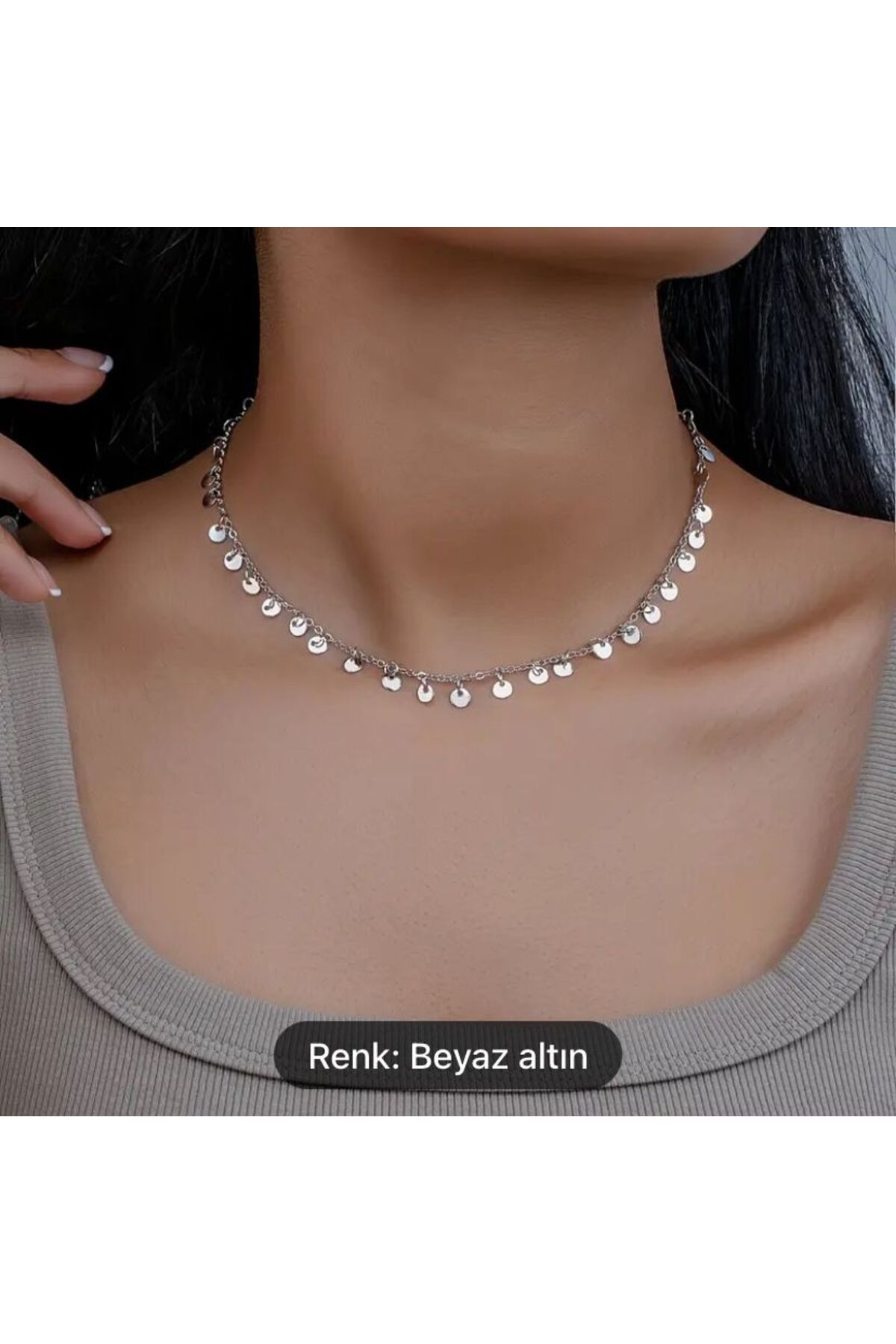 COUSİN STORE ZARİF PUL KOLYE GÜMÜŞ RENGİ