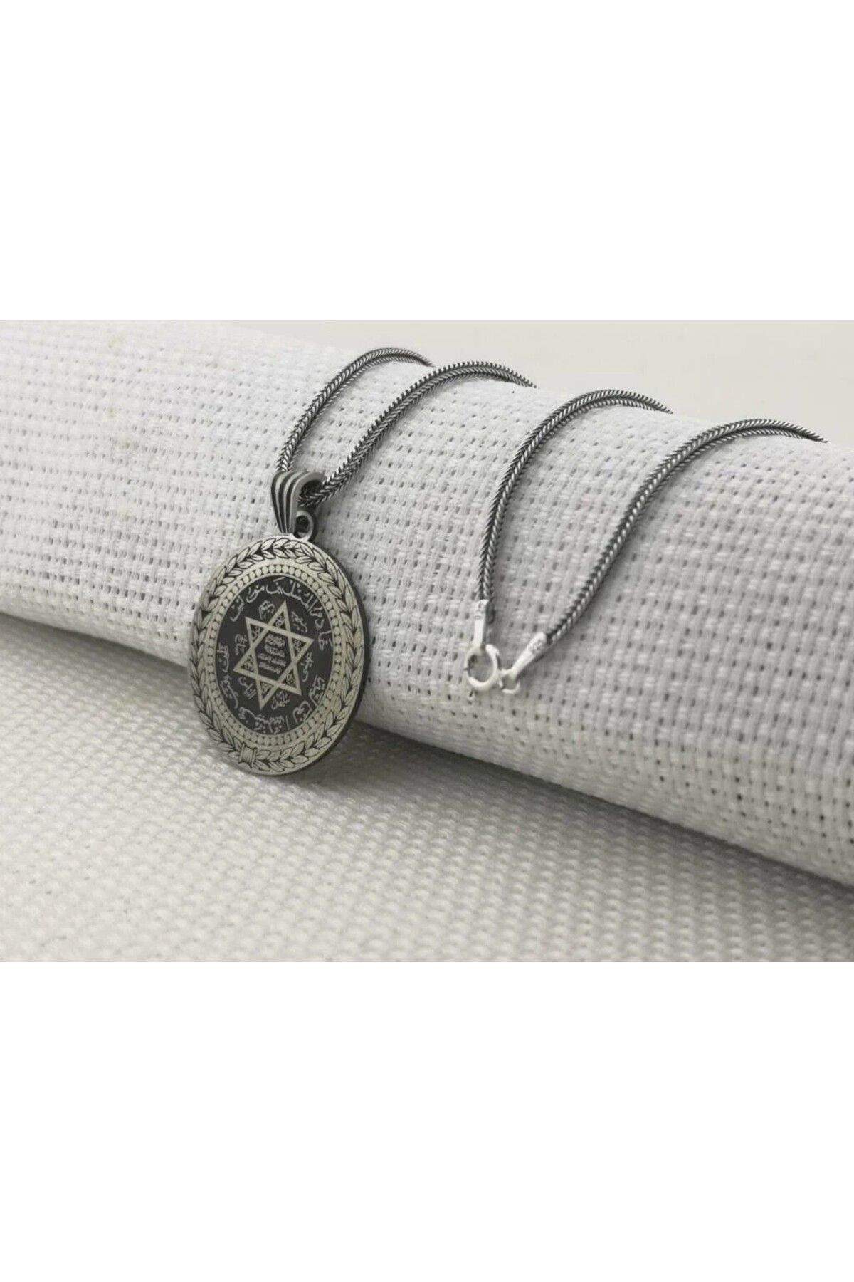 shop Hz Süleyman Mührü 925 Ayar Gümüş Erkek Kolye
