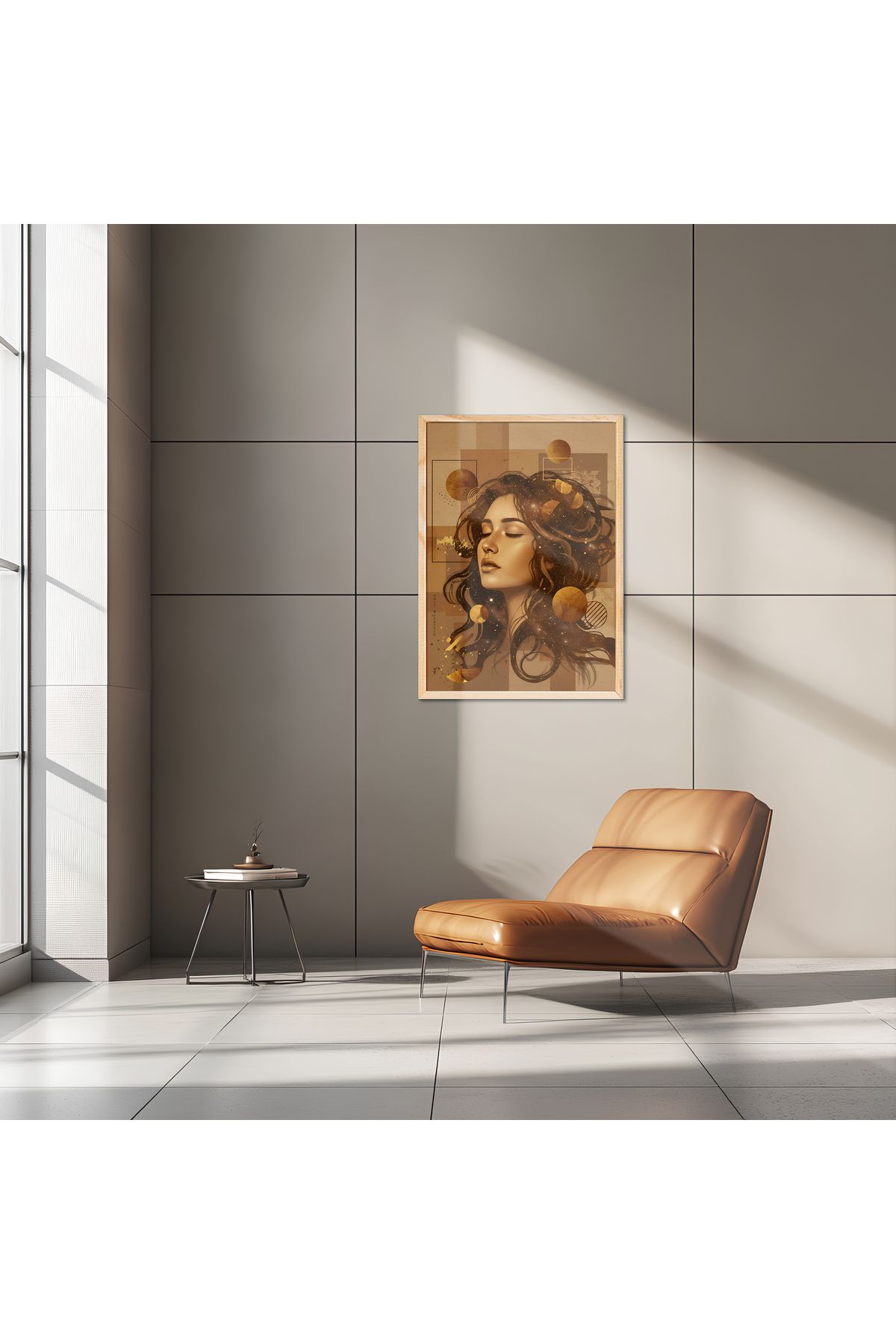sames decoration Soyut kahve tonlarda modern ve huzur temalı MDF tablo