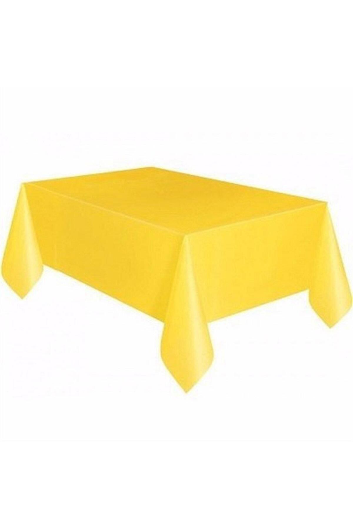 omeyva Plastik Naylon Su Geçirmez Parti Piknik Renkli Masa Örtüsü - 120x180 Cm. - Sarı - 1 Adet