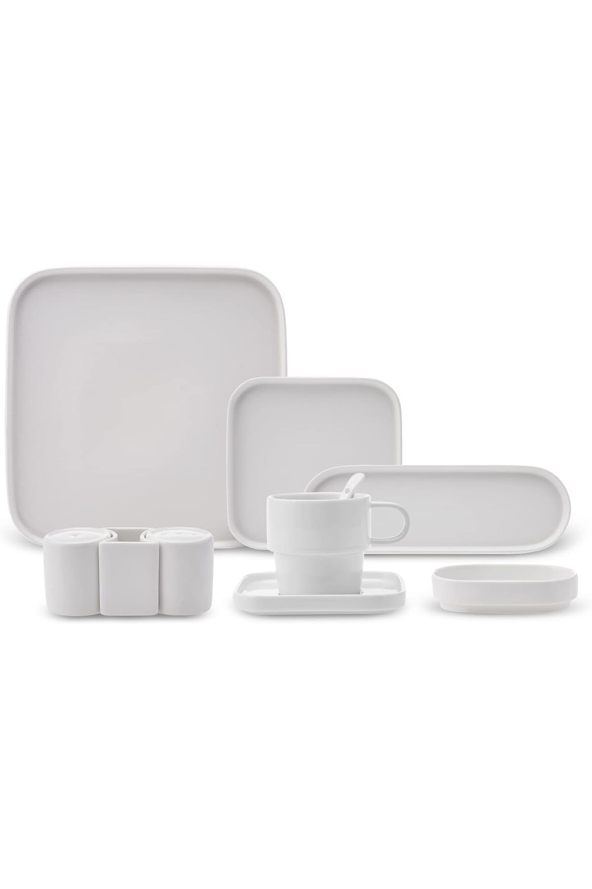 Karaca-Set de veselă Stream Pure Stream Bone China Cubique, 35 de piese, pentru 6 persoane, alb 3
