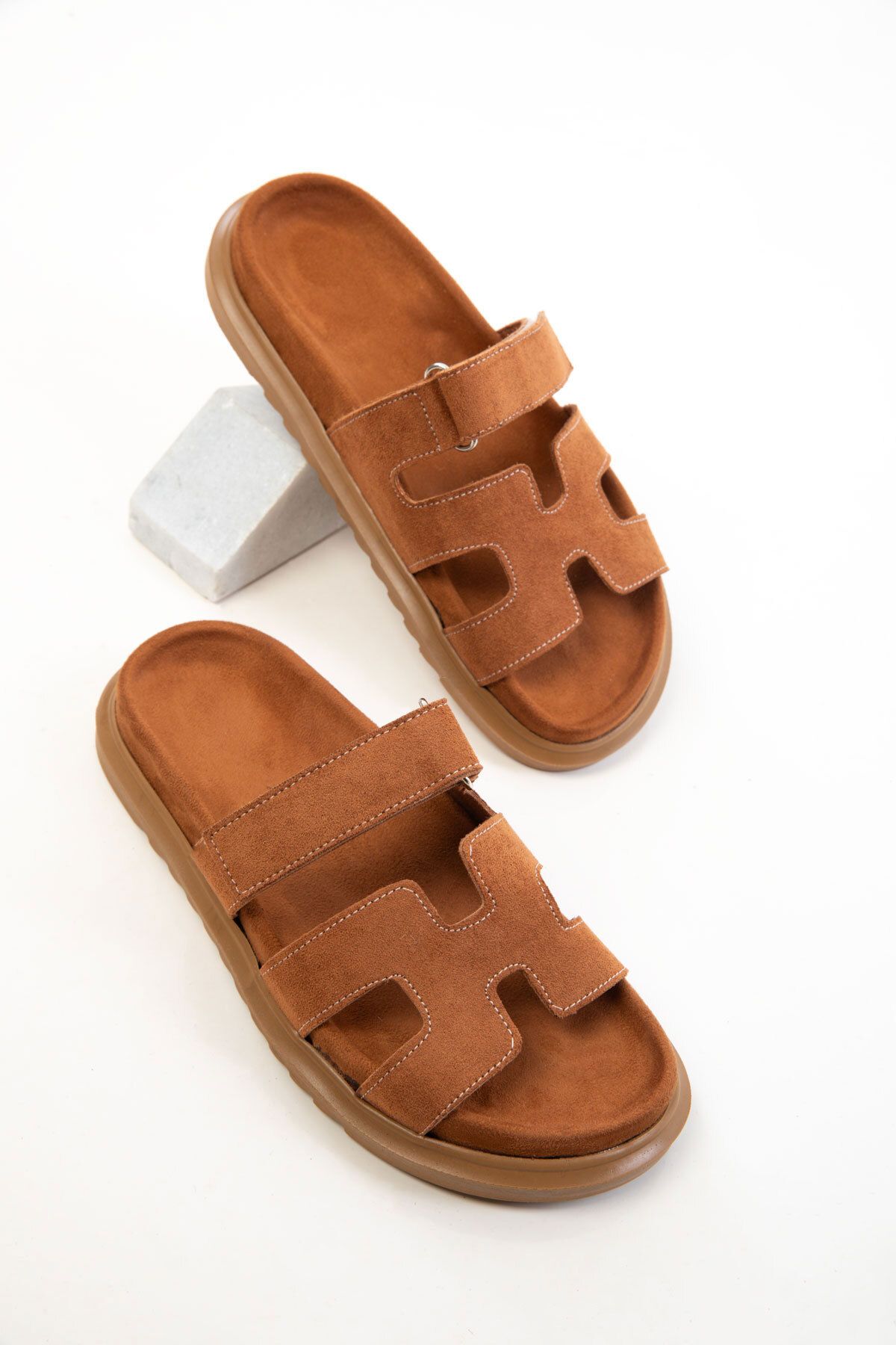 SOHO Dámské pantofle Tan Suede 20697