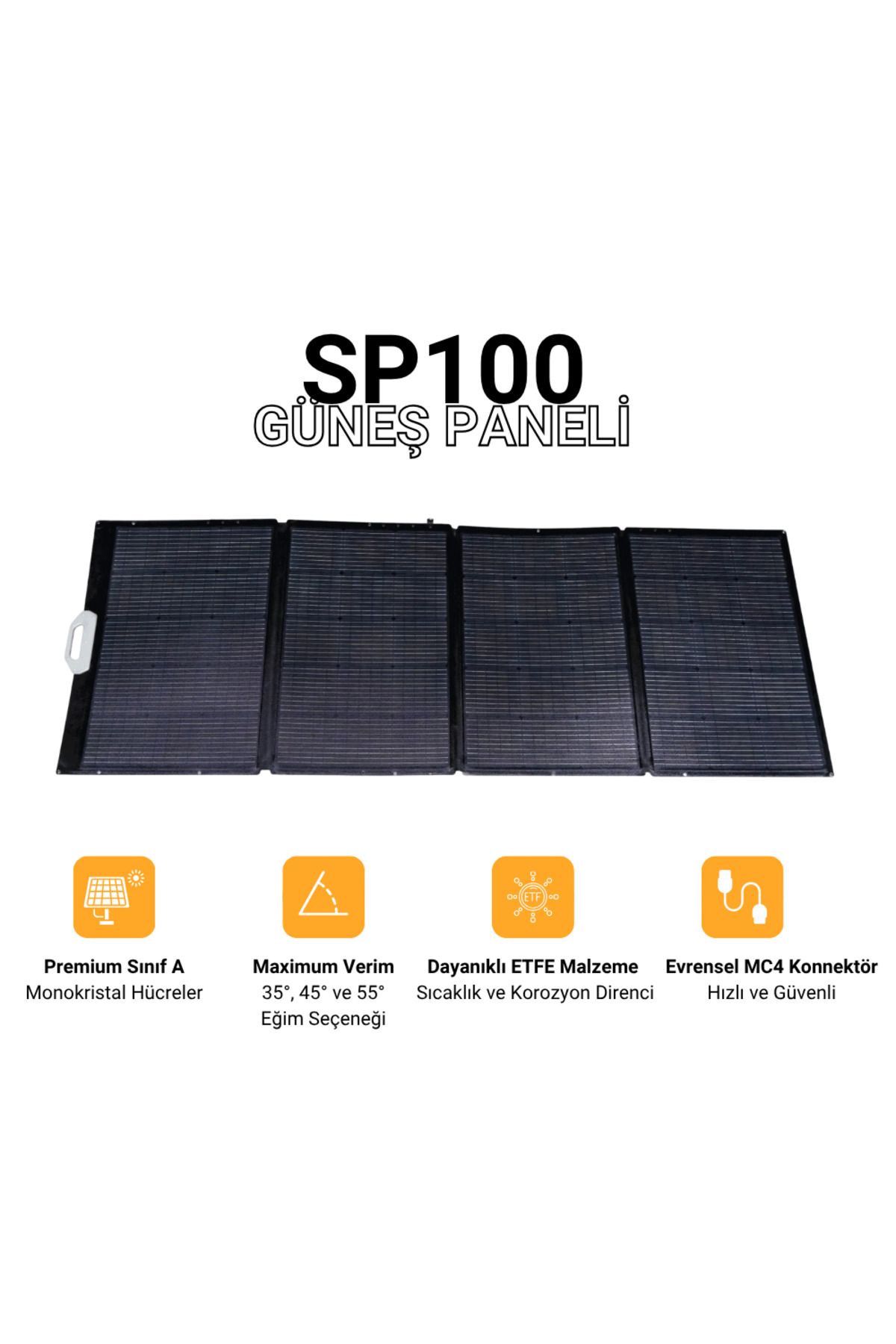 IEETEK 100W Katlanabilen Taşınabilir Yüksek Verimli Güneş Enerjisi Şarj Paneli - SP100