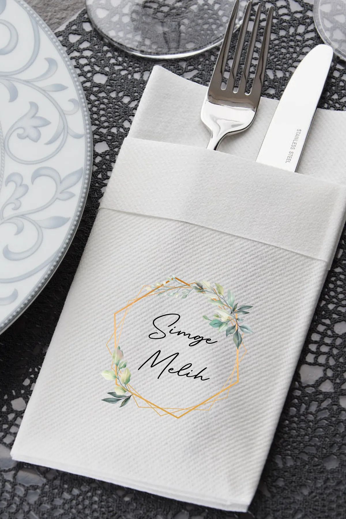 NapkinStore Kişiye Özel Airlaid Peçete 25 Adet - Noa Tasarım NPA26