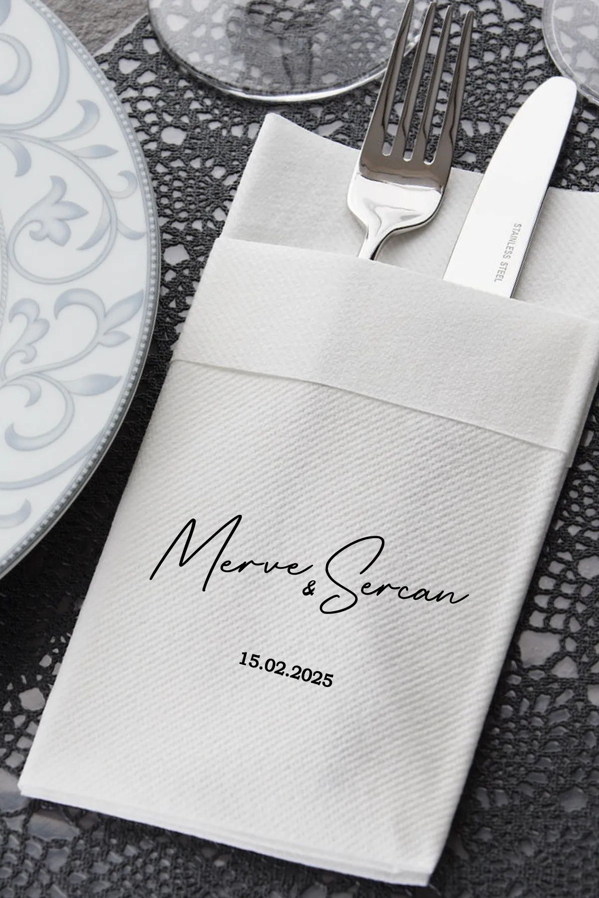 NapkinStore Kişiye Özel Airlaid Peçete 25 Adet - Elin Tasarım NPA36