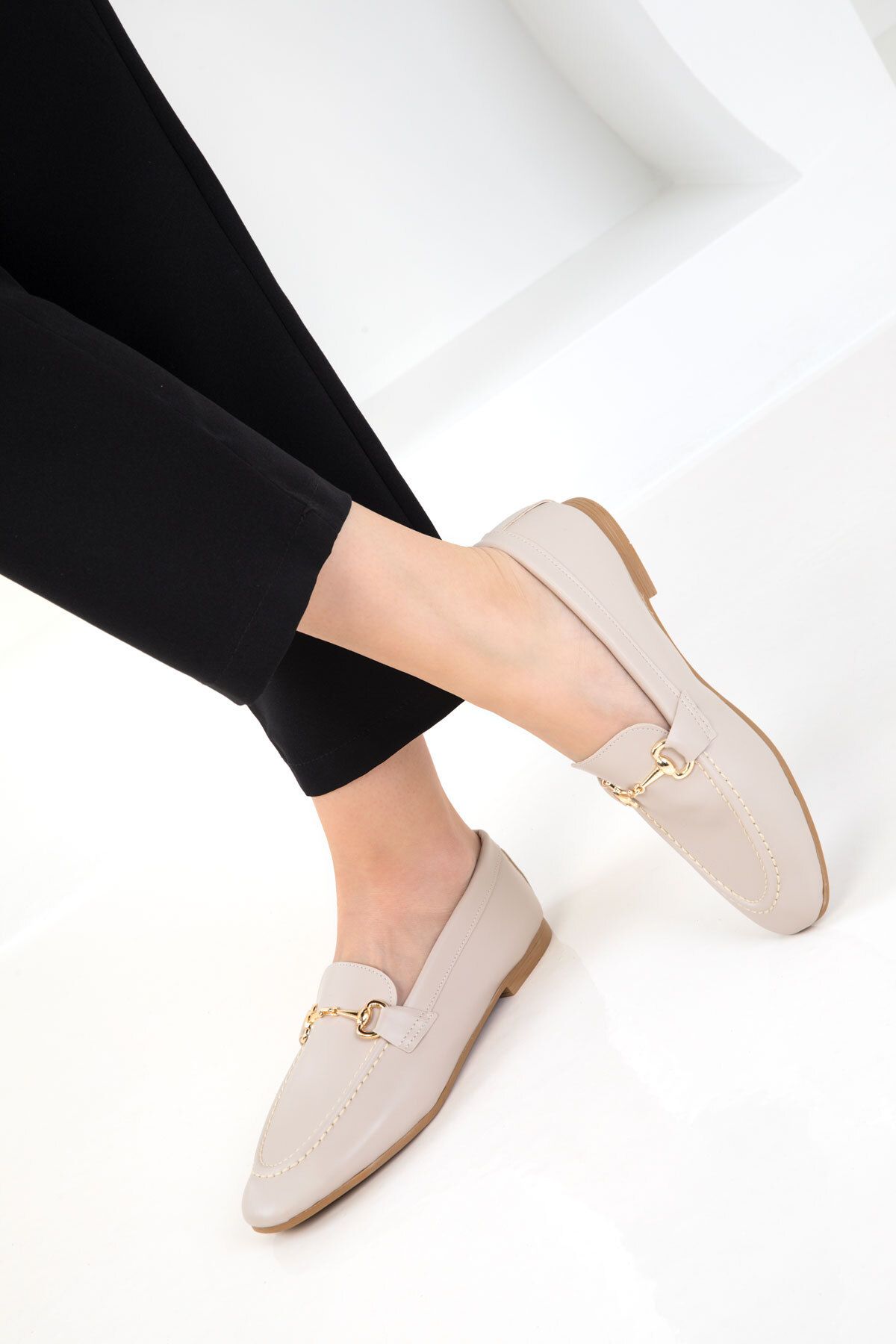 SOHO Bej Kadın Loafer Ayakkabı 20689