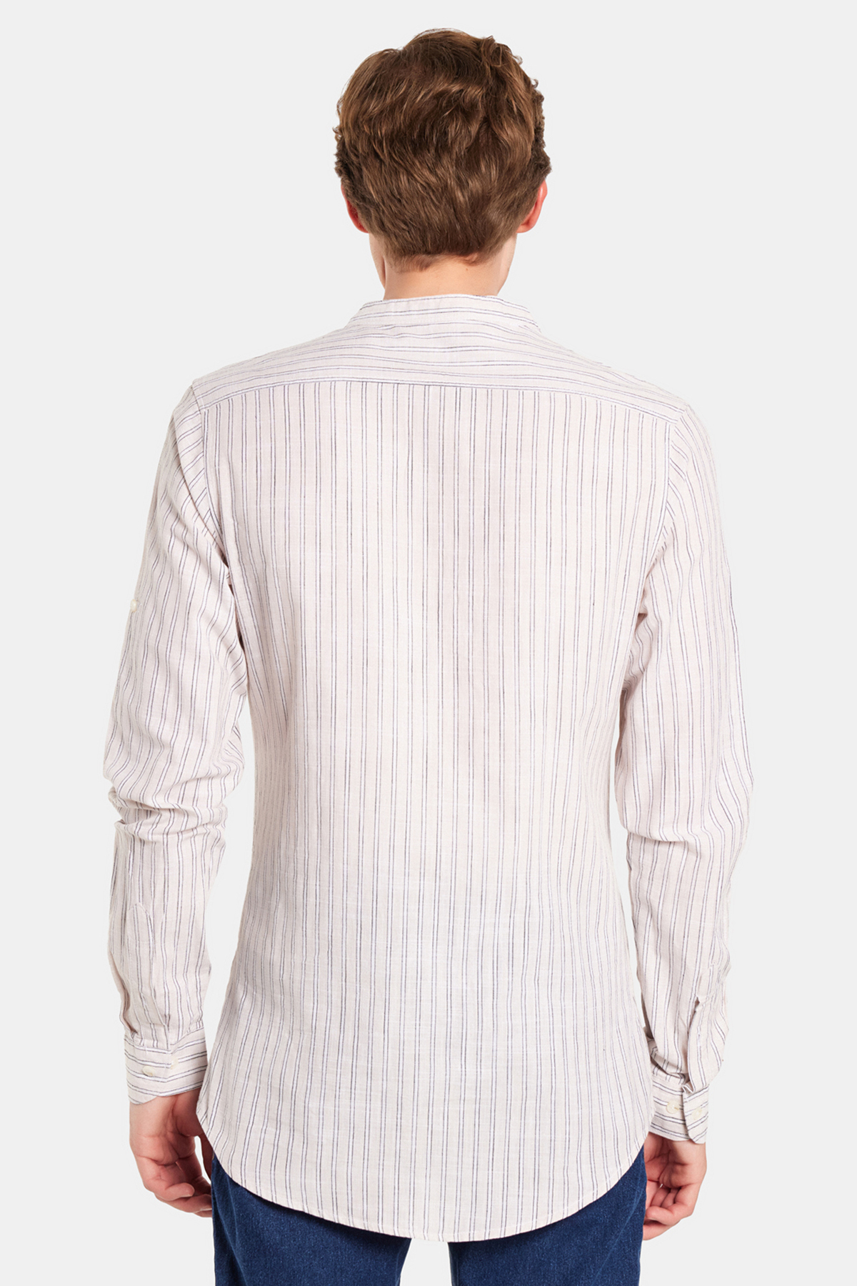 پیراهن تودورز مردانه پنبه ای رنگارنگ بیسیک راه راه Slim Fit/اسلیم فیت    Slim/اسلیم فیت کژوال/روزمره | Tudors DR240051-2130 TR - تصویر 5