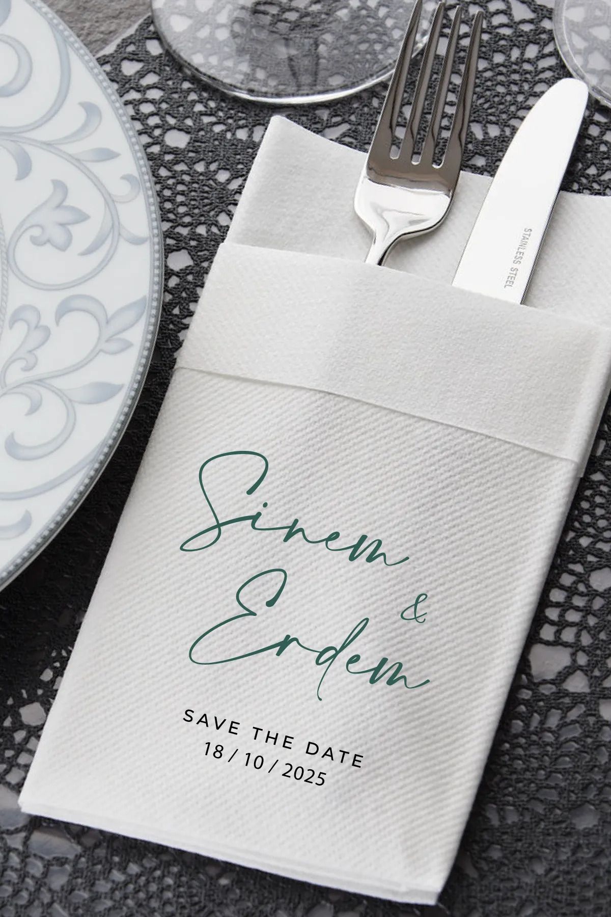 NapkinStore Vera Kişiye Özel Airlaid Peçete 25 Adet